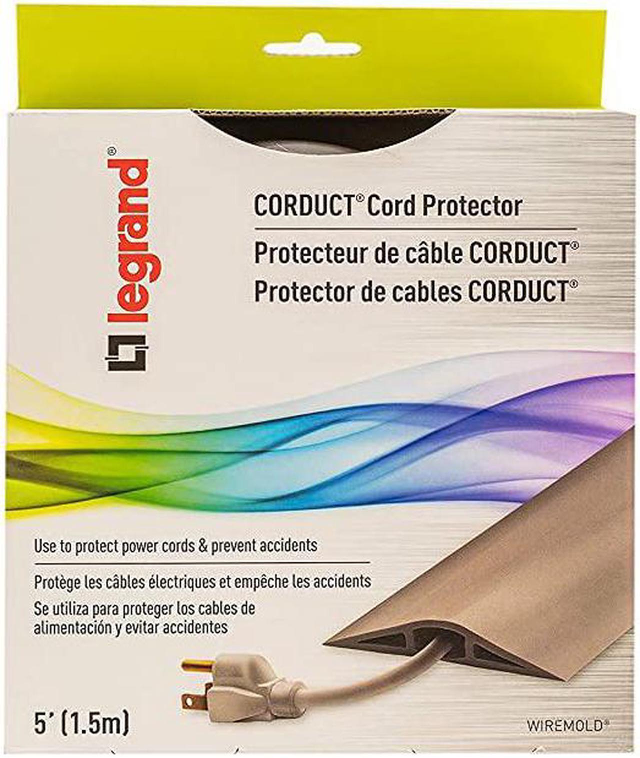 Alt view image 3 of 5 - Floor Cord Management Kit Corduct Cord Protector Wire Organizer and Hider Rubber Cable Cover and Concealer Gray 5 Feet CDG5