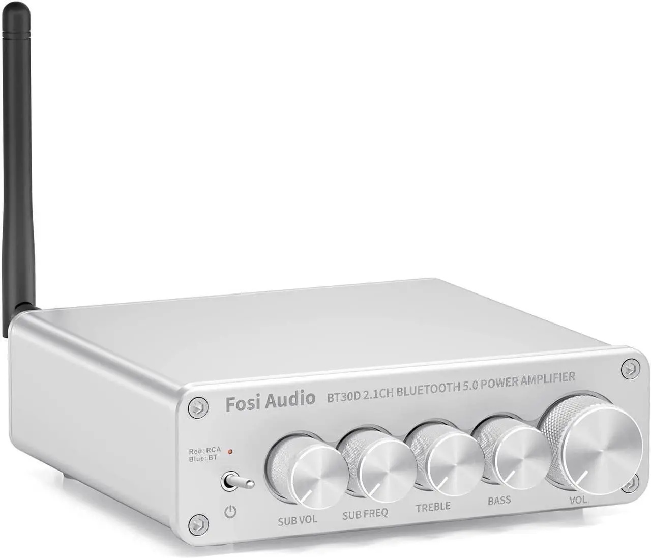 Main image of Audio BT30D-S Bluetooth 5.0 Stereo Audio Receiver Amplifier 2.1 Channel Mini Hi-Fi Class D Integrated Amp 50 Watt x2+100 Watt for Home Outdoor Passive Speakers/Subwoofer Powered Subwoofer
