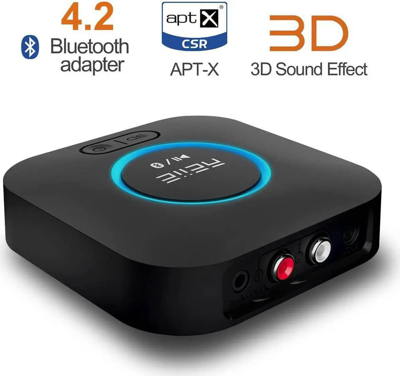 Alt view image 2 of 7 - Bluetooth Audio Receiver  Bluetooth Adapter with Hi-Fi Audio Output  Bluetooth Stereo Adapter with 3D Audio Support  Wirelessly Streams Music to Any Home Stereo System