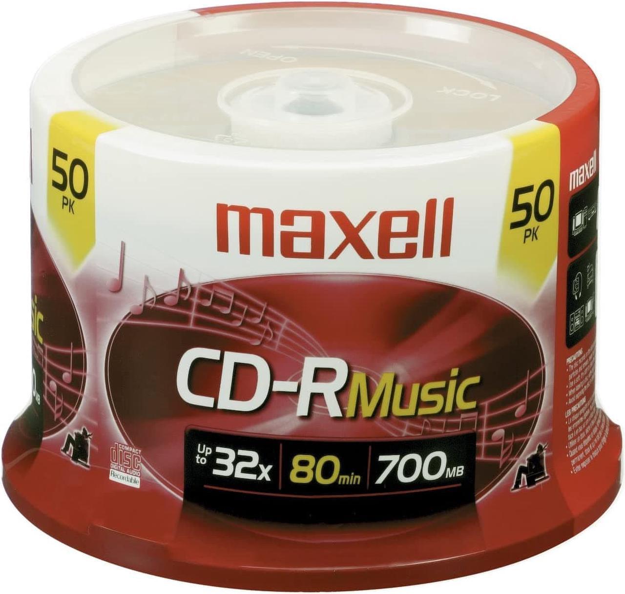 MAXELL CD-R 80 Music-Gold (50 PC Spindle) Blank CD-R Disc, (625156)