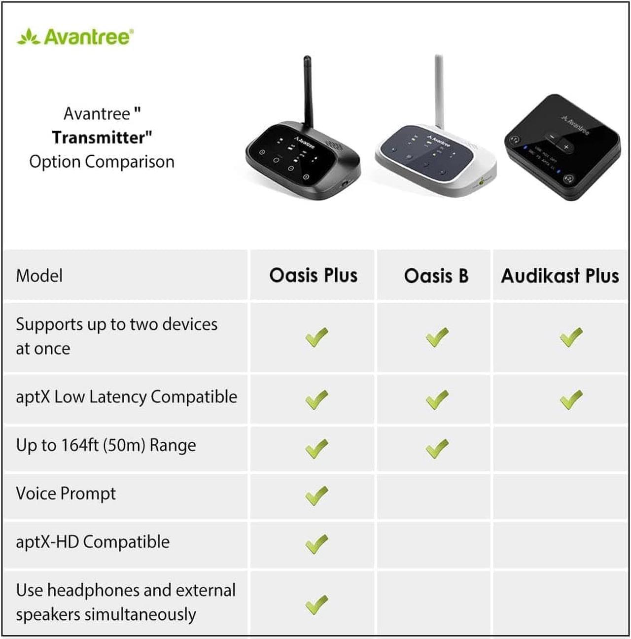 Alt view image 2 of 7 - Avantree Oasis Plus Bluetooth Transmitter & Receiver for TV, Easy to Install, Soundbar PassThrough, aptX Low Latency & HD Audio Adapter for 2 Headphones