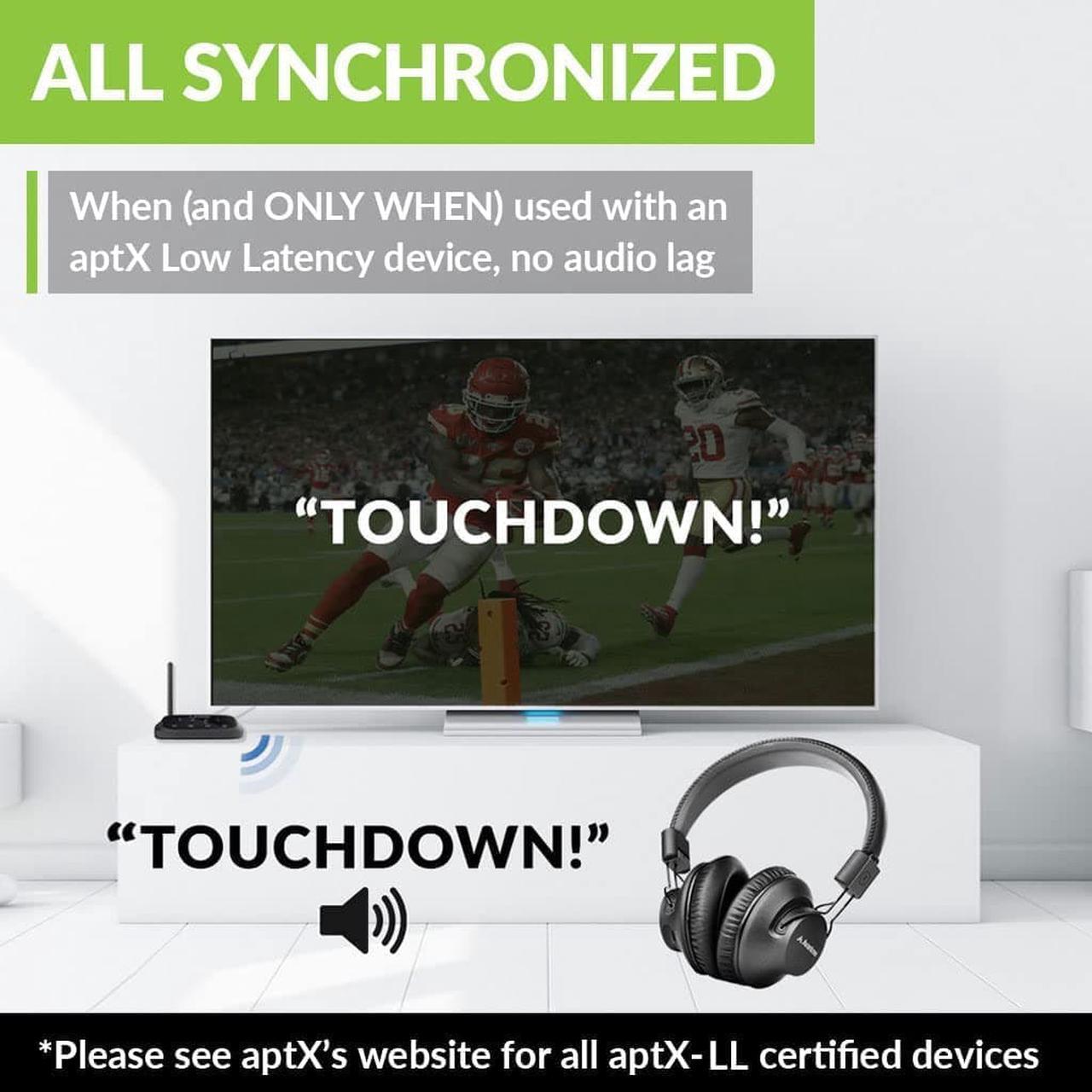 Alt view image 4 of 7 - Avantree Oasis Plus Bluetooth Transmitter & Receiver for TV, Easy to Install, Soundbar PassThrough, aptX Low Latency & HD Audio Adapter for 2 Headphones
