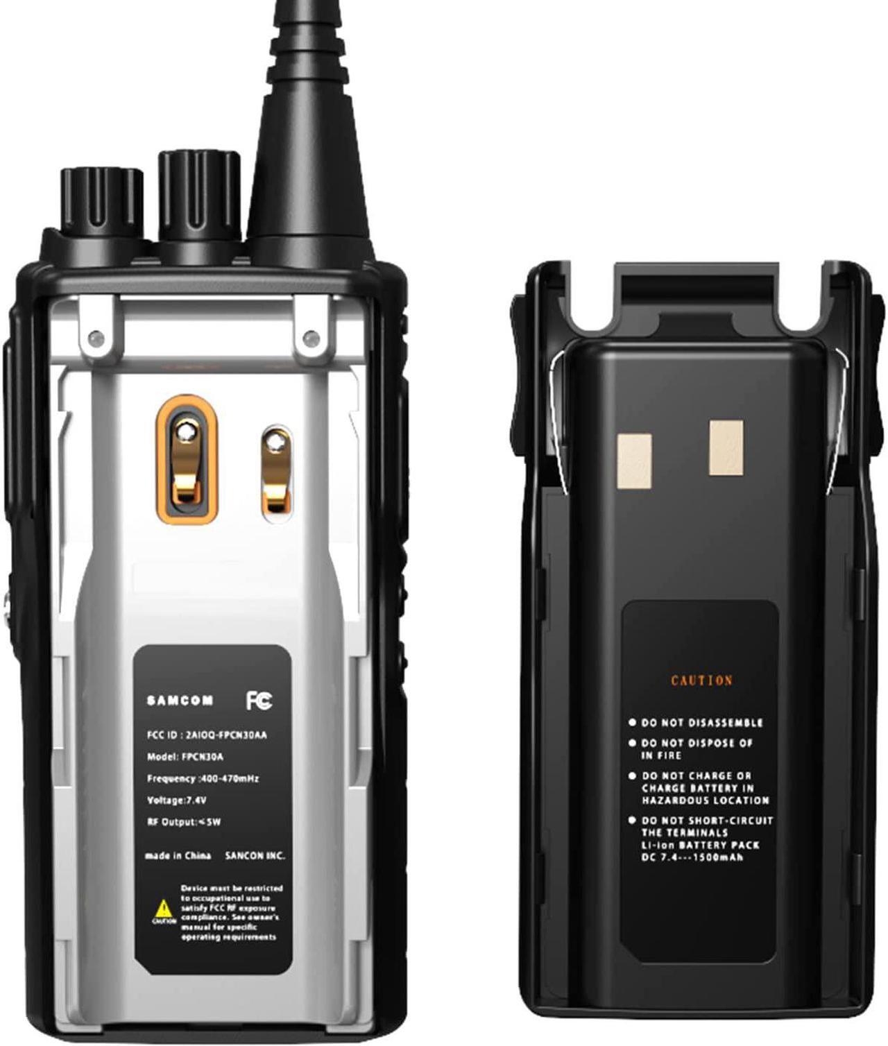 Alt view image 7 of 7 - FPCN30A Two Way Radios Long Range 5 Watts Walkie Talkies for Adults Rechargeable 2 Way Radios UHF Programmable Handheld Business Radio 1500mAh Battery with Earpieces,Group Call, 6 Packs