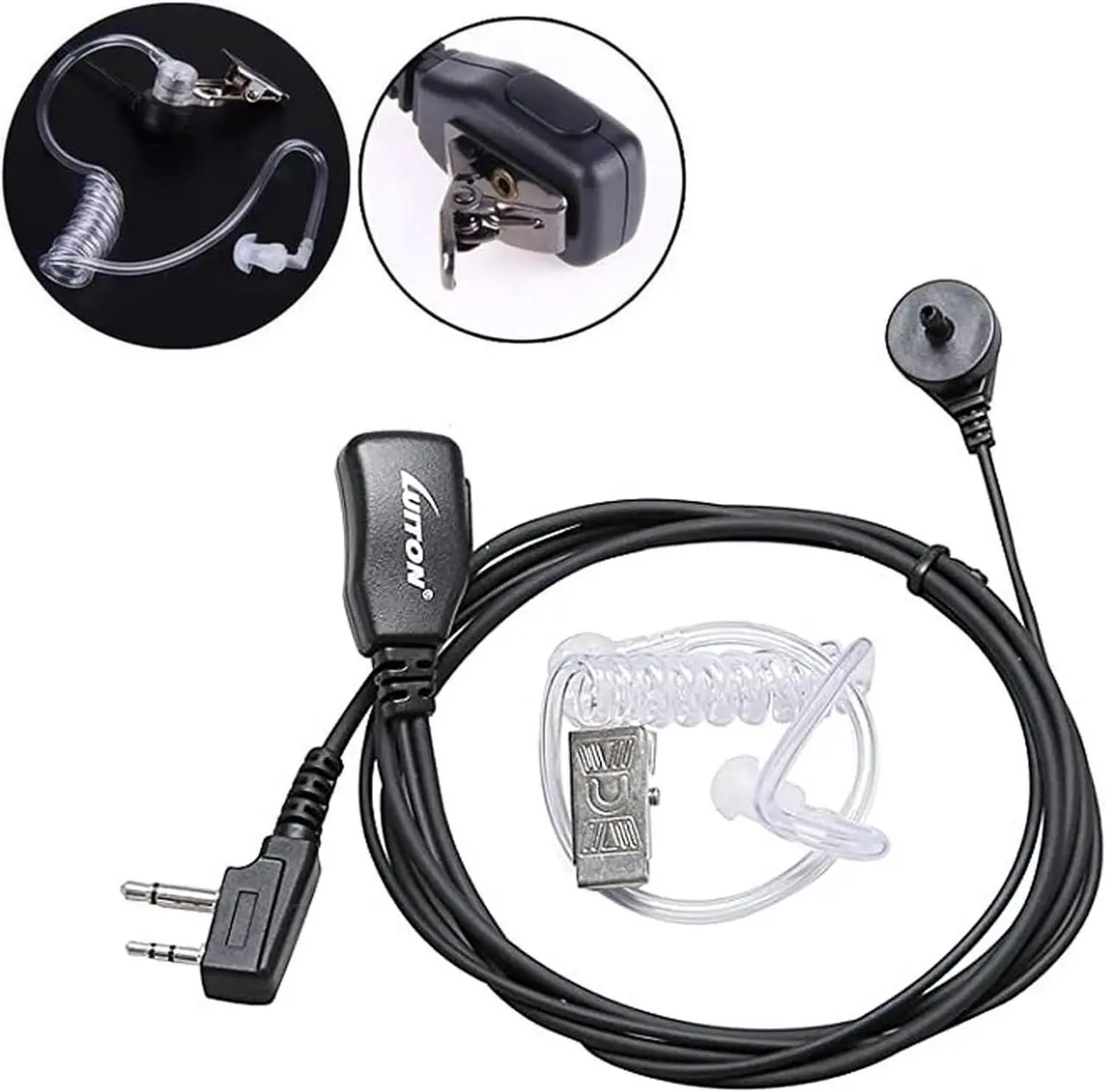 Alt view image 2 of 7 - LUITON Earpieces for Midland Walkie Talkie Earpieces with Mic Security Headsets for Midland Two Way Radios Compatible with Midland GXT1000VP4 LXT600VP3 GXT1050VP4 GXT1000XB LXT500VP3 etc (6 Pack)