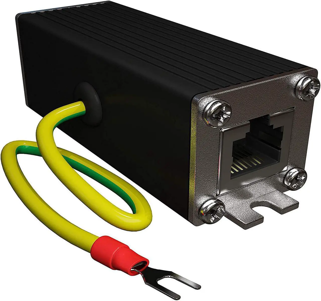 Alt view image 3 of 5 - Surge Protector (2 Pack) Gigabit PoE++ (154W/3.2A) Mounting Flange (Gas Discharge Tube) Metal Shielded RJ45 Lightning Suppressor LAN Network CAT5/CAT6 Thunder Arrestor 1000 Mbps Tupavco TP302