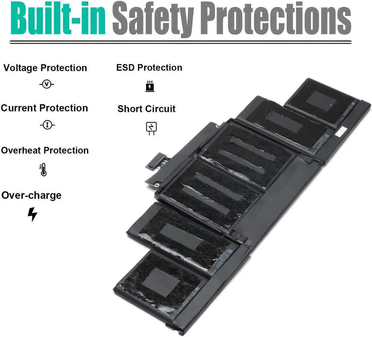 Alt view image 3 of 6 - A1417 Laptop Battery Replacement for MacBook Pro 15 Inch Retina A1398 (2012 Early-2013 Version), Replacement ME665LL/A ME664LL/A MD831LL/A MC975LL/A MC976LL/A