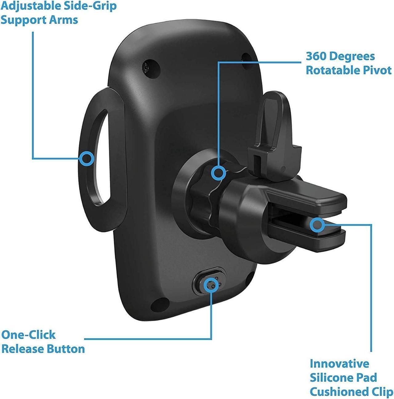 Alt view image 3 of 7 - Car Phone Holder Mount Phone Car Air Vent Mount Holder Cradle Compatible for iPhone 12 11 Pro Max XS XS XR X 8+ 7+ SE 6s 6+ 5s 4  Galaxy S4-S10 LG Nexus Nokia