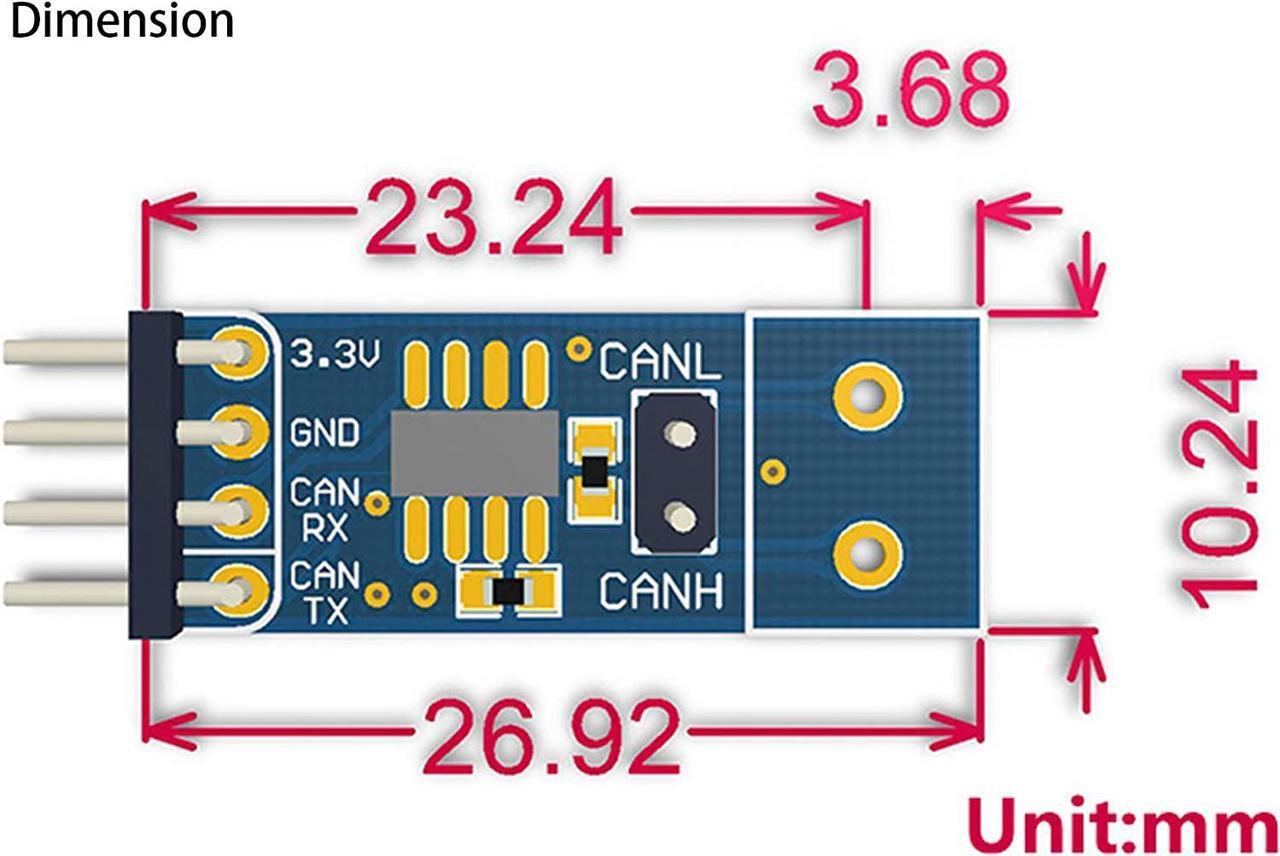 Alt view image 7 of 7 - SN65HVD230 CAN Board Accessory Board 3.3V Onboard CAN Transceiver SN65HVD230 Compatible with PCA82C250 with ESD Protection. for Connecting Microcontrollers to The CAN Network