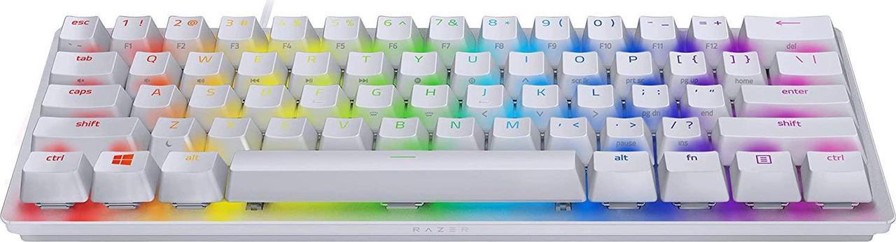 Razer Huntsman Mini 60% Gaming Keyboard: Fastest Keyboard Switches Ever - Clicky Optical Switches - Chroma RGB Lighting - PBT Keycaps - Onboard Memory - Mercury White