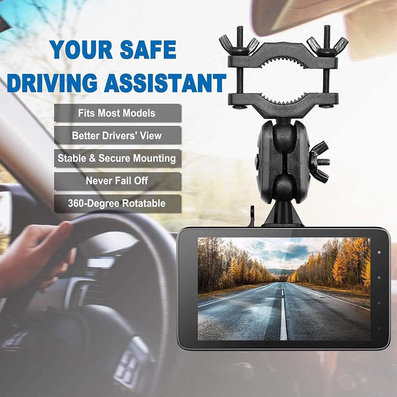 Alt view image 4 of 7 - Dash Cam Mount, Universal Dash Camera Rear View Mirror Mount Holder Kit for YI, , APEMAN, Anker Roav, Aukey, CHORTAU, , Old Shark, KDLINKS X1, E-ACE, Peztio and Most Other Dash Cam