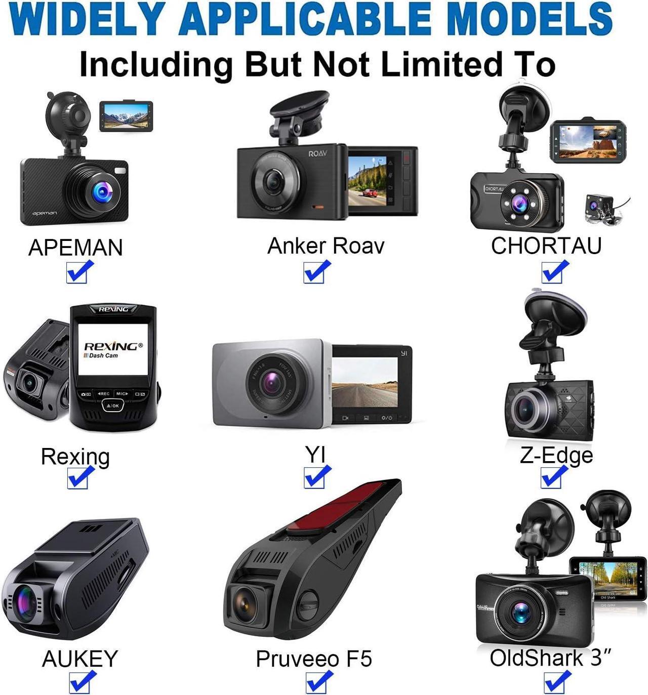 Alt view image 5 of 7 - Dash Cam Mount, Universal Dash Camera Rear View Mirror Mount Holder Kit for YI, , APEMAN, Anker Roav, Aukey, CHORTAU, , Old Shark, KDLINKS X1, E-ACE, Peztio and Most Other Dash Cam