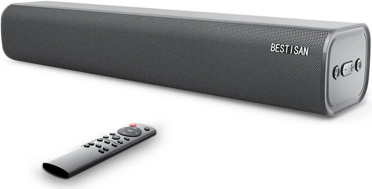 Main image of BESTISAN Sound Bar TV Sound Bar Wireless Bluetooth 5.0 Sound Bar 3 Equalizer Modes for Home Theater Games PC Cellphone (Remote Control, DSP, Bas/Treble Adjustable, Wall Mounted)