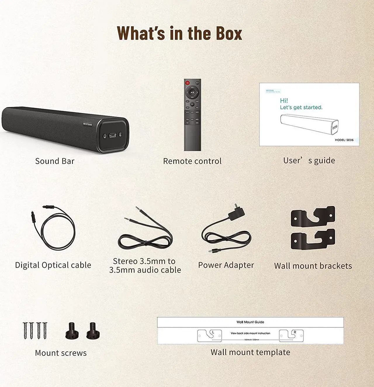 Alt view image 7 of 7 - BESTISAN Sound Bar TV Sound Bar Wireless Bluetooth 5.0 Sound Bar 3 Equalizer Modes for Home Theater Games PC Cellphone (Remote Control, DSP, Bas/Treble Adjustable, Wall Mounted)