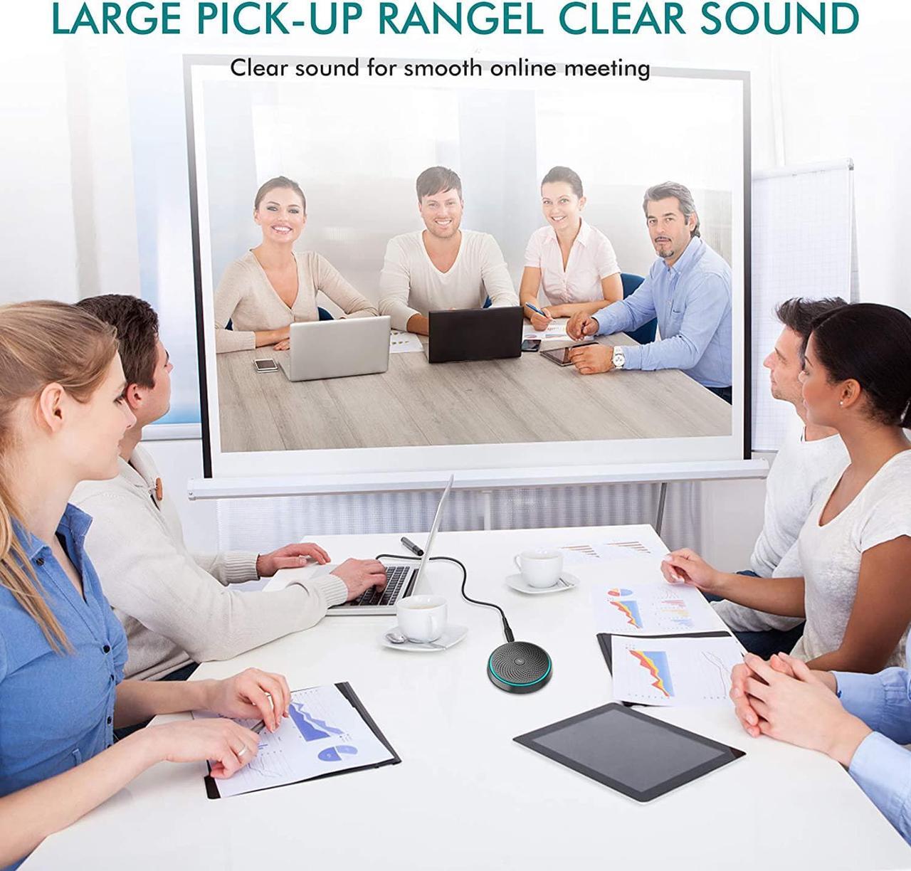 Alt view image 3 of 7 - WISE TIGER USB Conference Microphone for Gaming, Skype, Zoom - 360 Omnidirectional Condenser PC Mic with One-Key Mute, Plug & Play Laptop Desktop Microphone