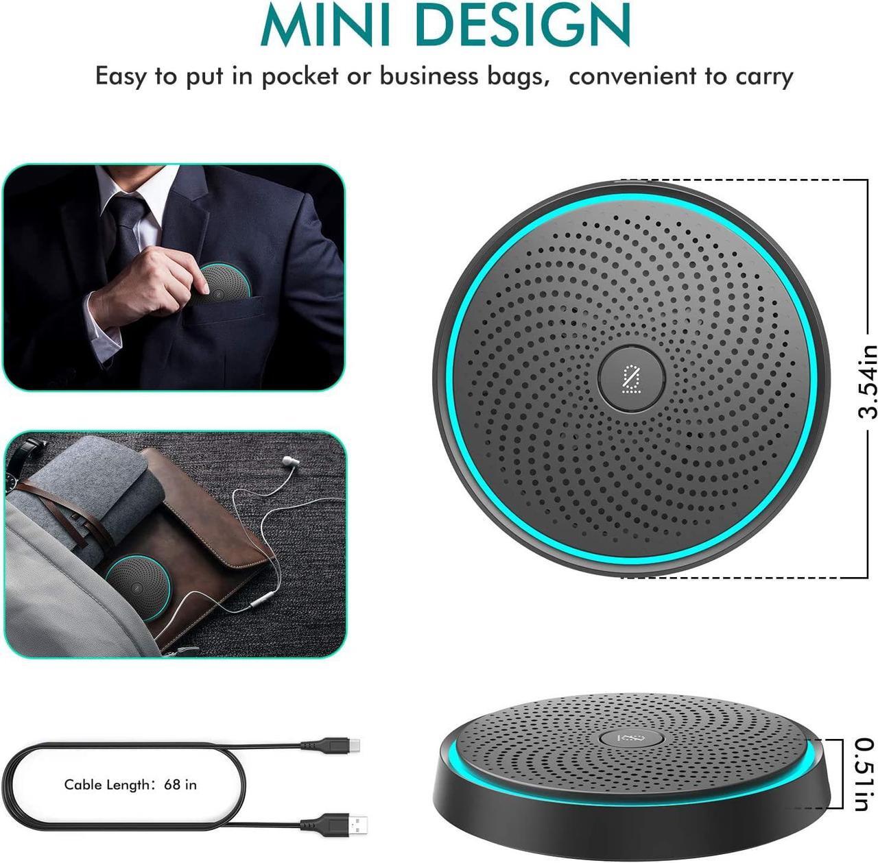 Alt view image 6 of 7 - WISE TIGER USB Conference Microphone for Gaming, Skype, Zoom - 360 Omnidirectional Condenser PC Mic with One-Key Mute, Plug & Play Laptop Desktop Microphone