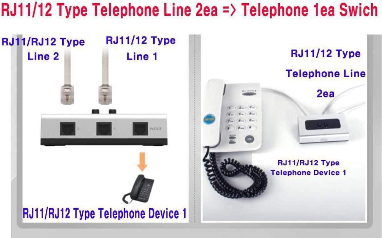 Alt view image 2 of 4 - 2PORT RJ11 RJ12 Manual Sharing Telephone Switch Box Phone selector