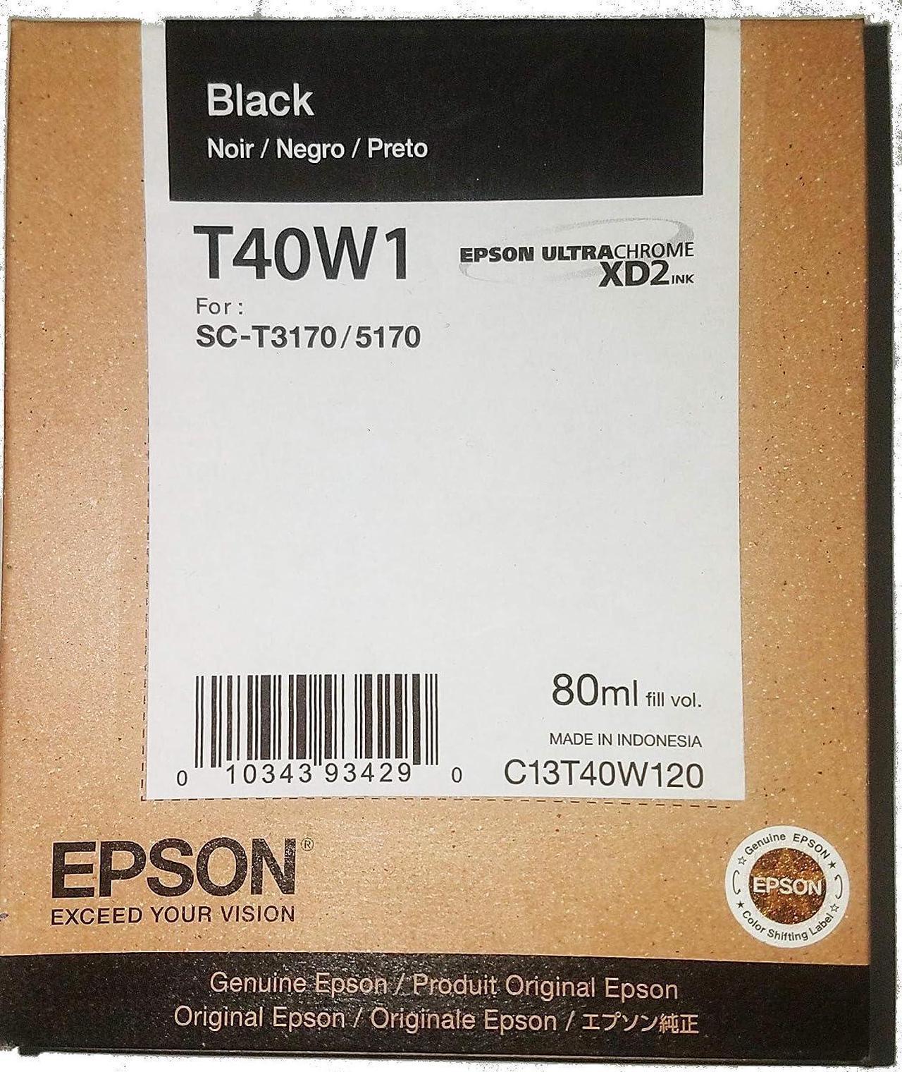 Epson UltraChrome XD2 T40W Black High-Capacity Ink Cartridge (80mL)