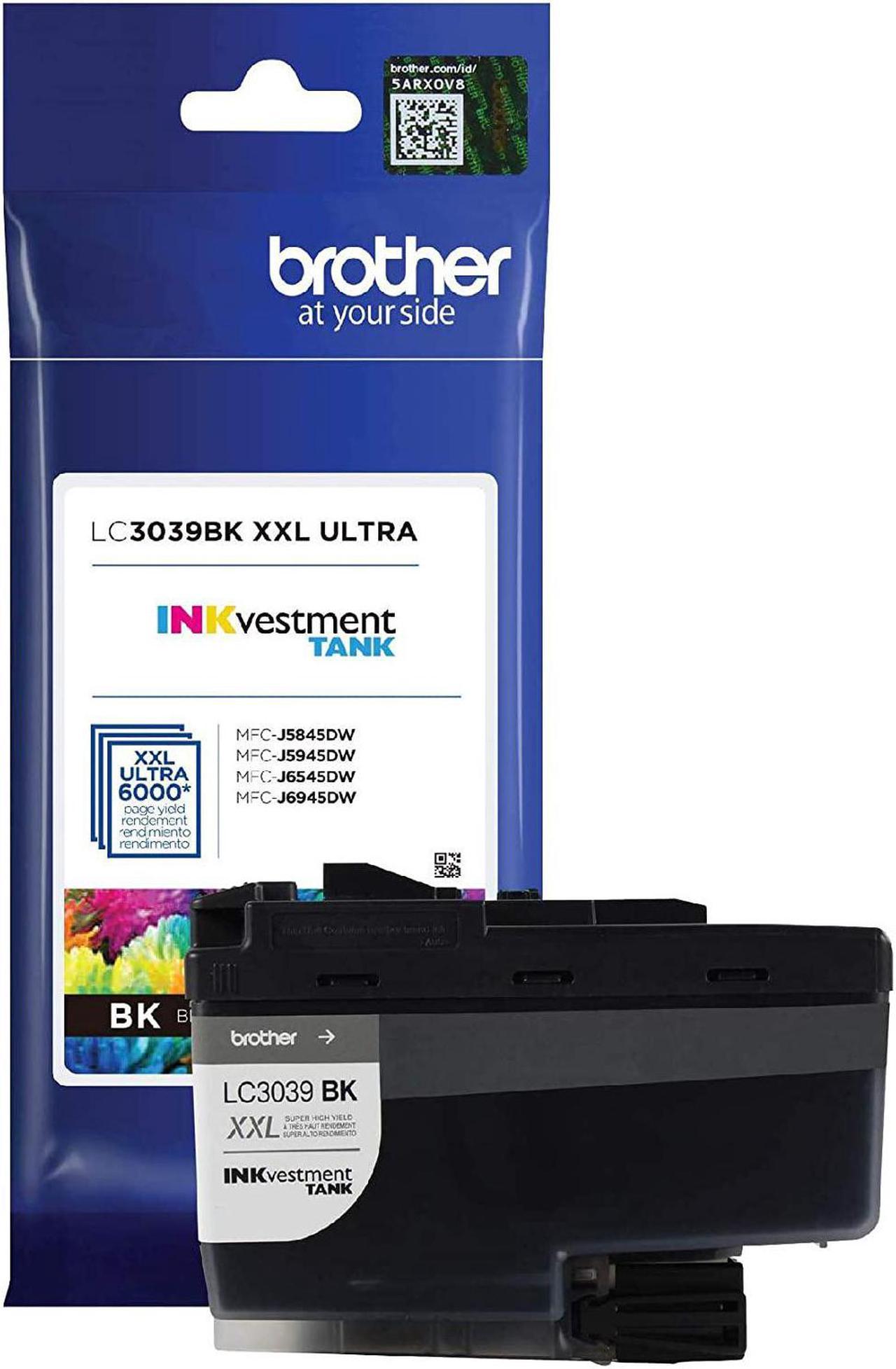 Brother Genuine LC3039BK Single Pack Ultra High-Yield Black INKvestment Tank Ink Cartridge, Page Yield Up to 6,000 Pages, LC3039