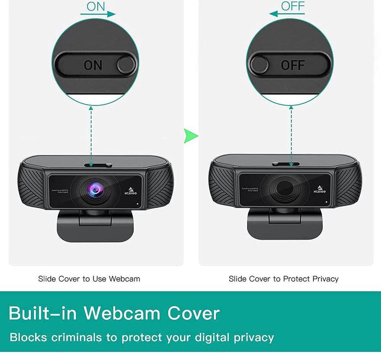 Alt view image 2 of 6 - NexiGo N680 1080P Business Webcam with Microphone, Software and Privacy Cover, AutoFocus, Streaming USB Web Camera, for Online Class, Zoom Meeting Skype Facetime Teams, PC Mac Laptop Desktop