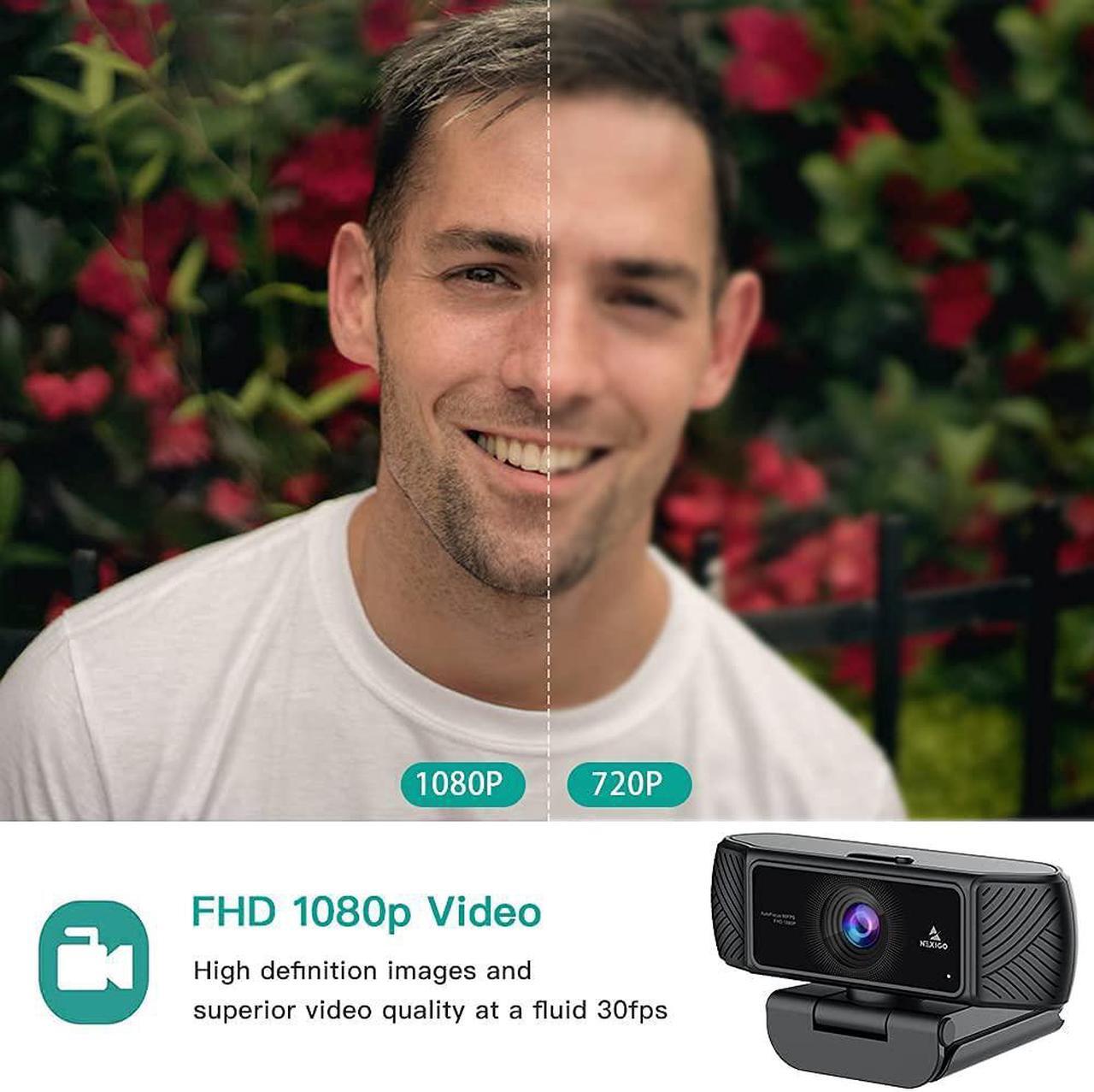 Alt view image 4 of 6 - NexiGo N680 1080P Business Webcam with Microphone, Software and Privacy Cover, AutoFocus, Streaming USB Web Camera, for Online Class, Zoom Meeting Skype Facetime Teams, PC Mac Laptop Desktop