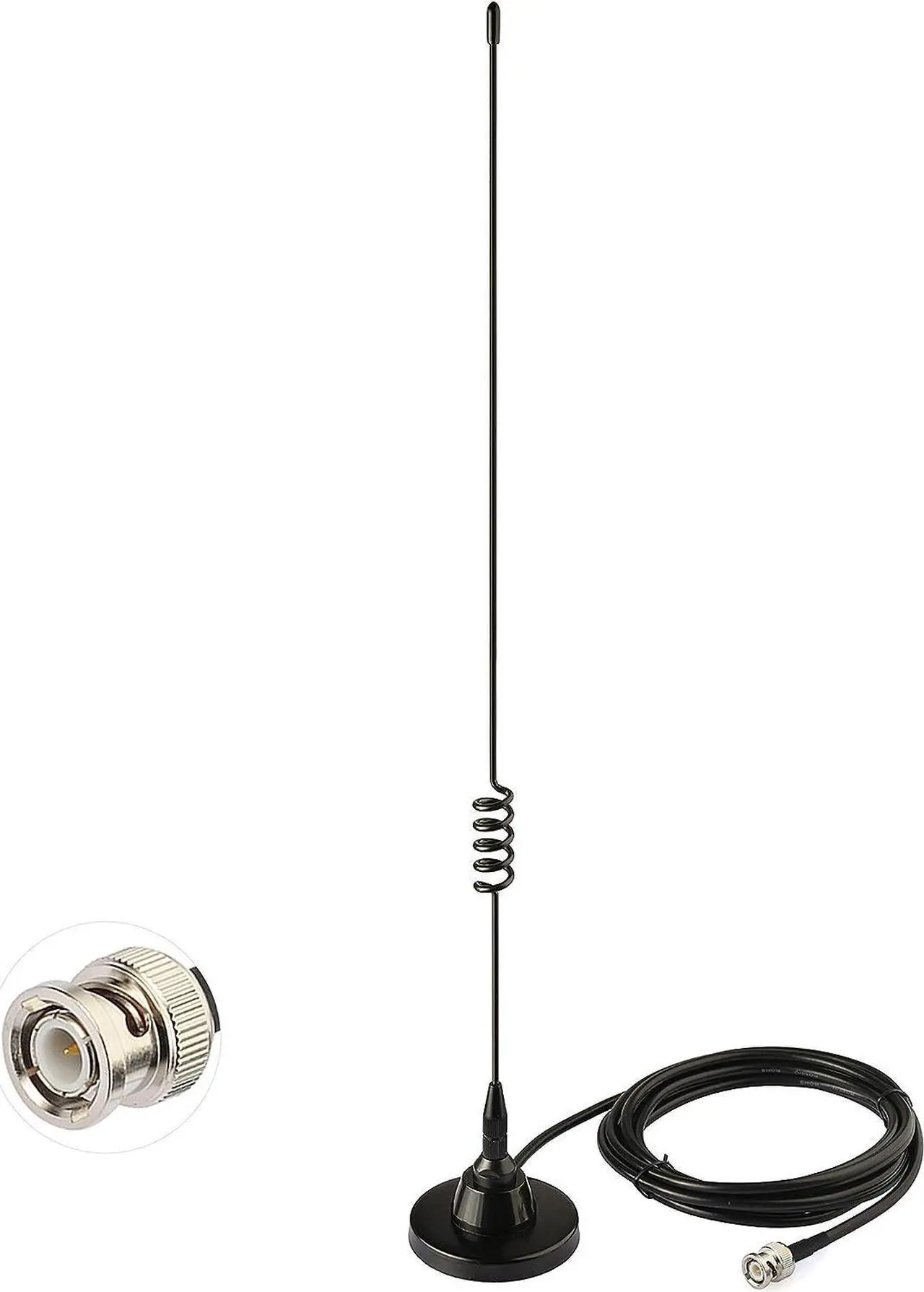 Main image of Bingfu HF VHF UHF Ham Radio Amateur Radio Mobile Radio Scanner Antenna Police Scanner Antenna Magnetic Base BNC Male Antenna Compatible with Uniden Bearcat Whistler Radio Shack Police Radio Scanner