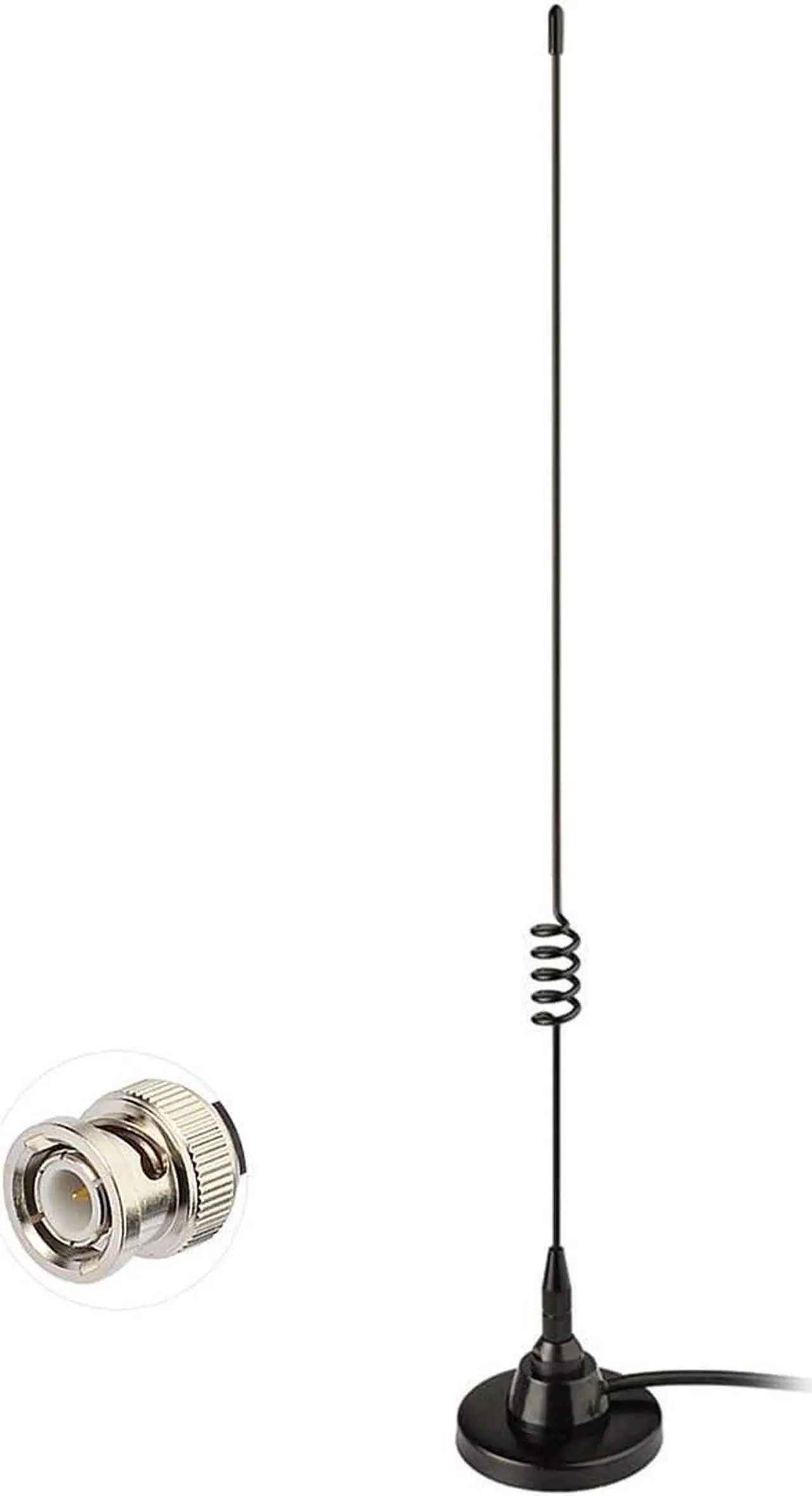 Alt view image 4 of 7 - Bingfu HF VHF UHF Ham Radio Amateur Radio Mobile Radio Scanner Antenna Police Scanner Antenna Magnetic Base BNC Male Antenna Compatible with Uniden Bearcat Whistler Radio Shack Police Radio Scanner