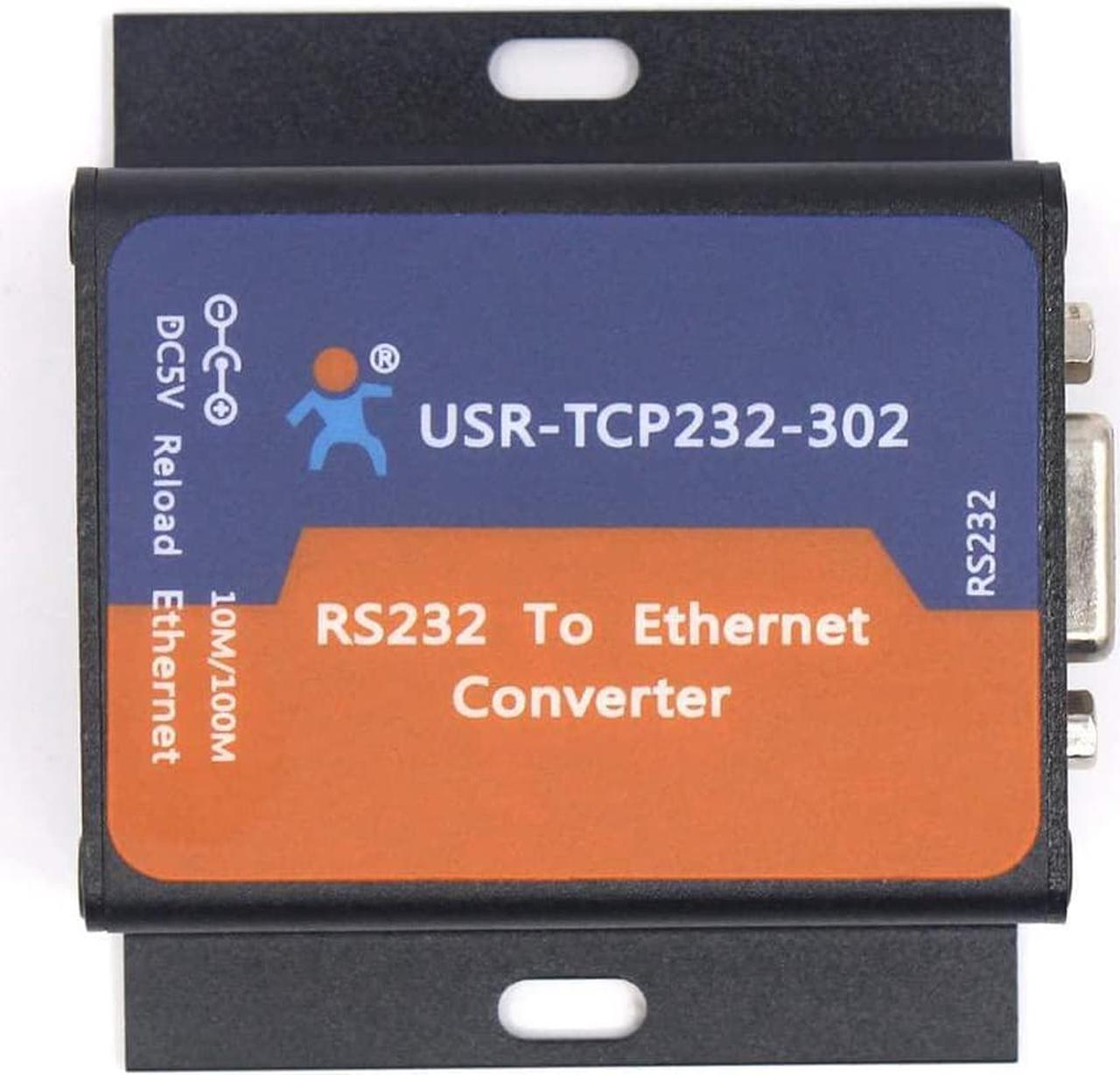 Serial RS232 to Ethernet TCP IP Server Module Ethernet Converter Support DHCP/DNS, 200 Upgraded Built-in webage USR-TCP232-302