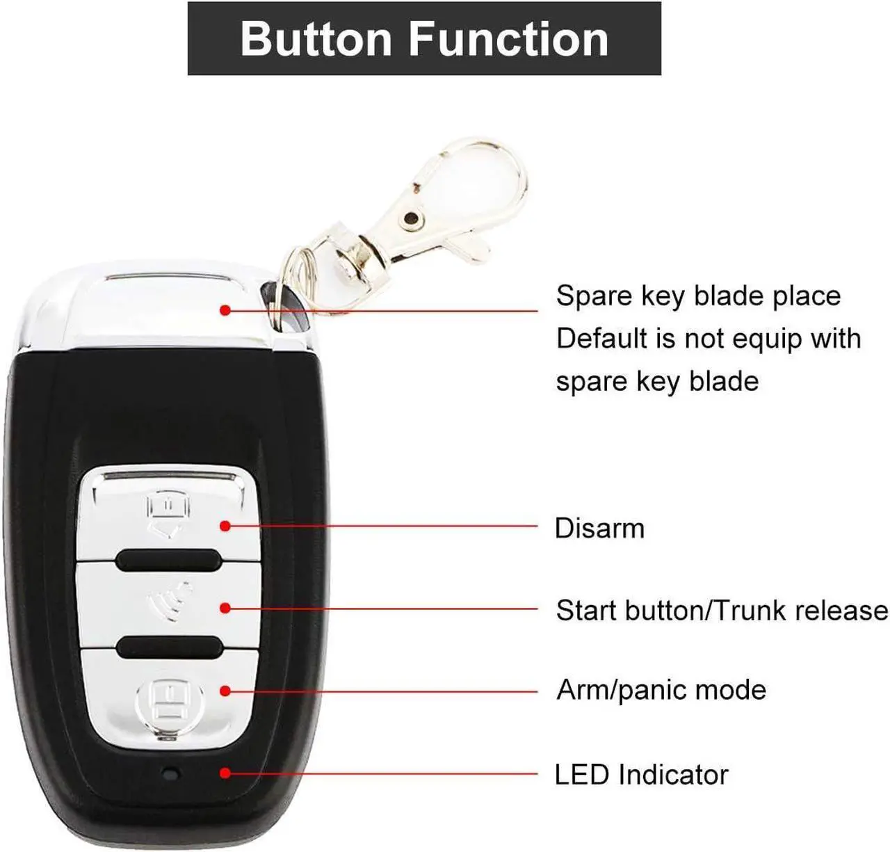 Alt view image 4 of 7 - Car Alarm System Push Start System Smart Key PKE Car Security Alarm Passive Keyless Entry Engine Start Stop Push Button Remote Starter Shock Sensor Alarm Universal for Most 12V Cars