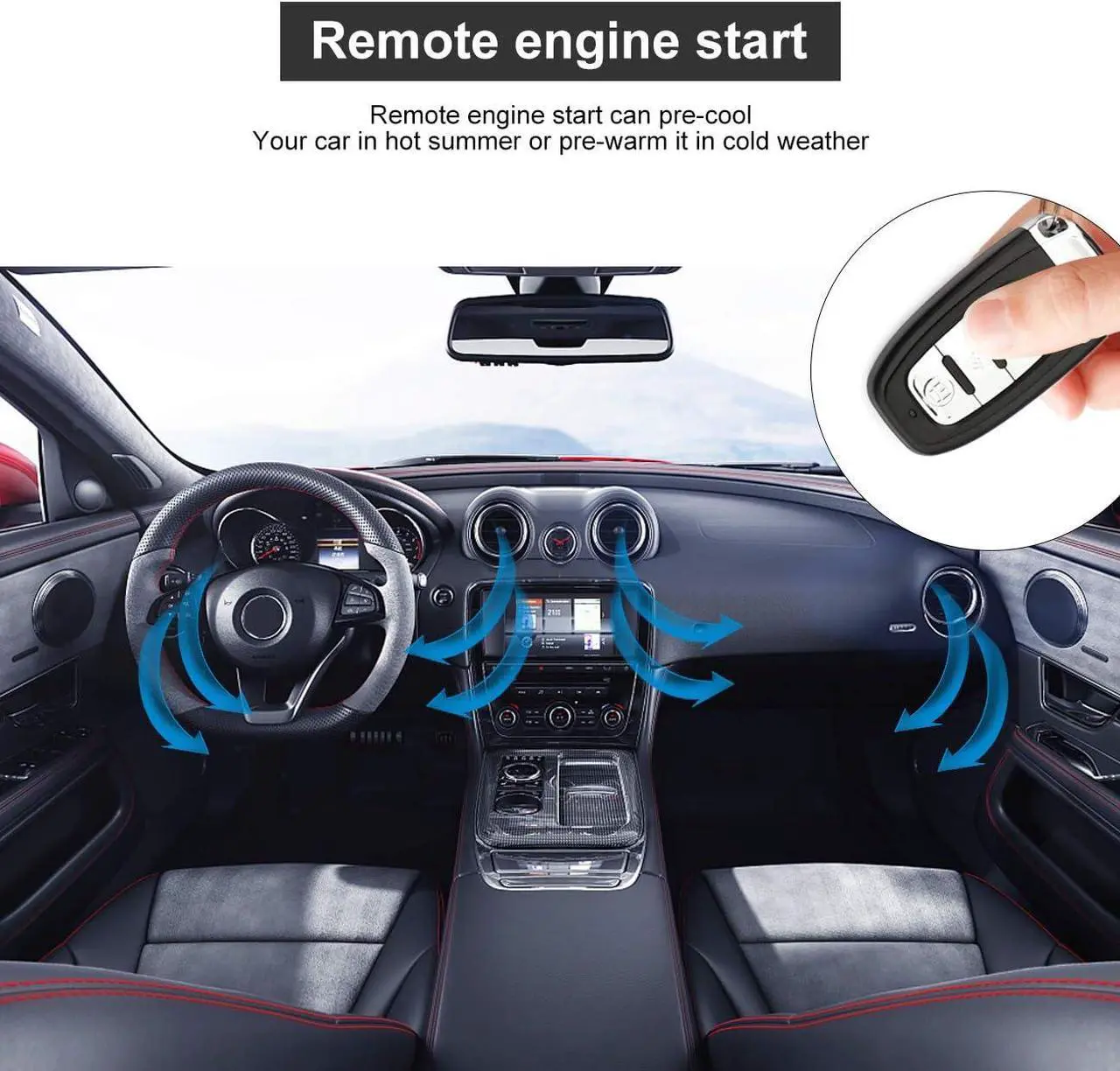 Alt view image 6 of 7 - Car Alarm System Push Start System Smart Key PKE Car Security Alarm Passive Keyless Entry Engine Start Stop Push Button Remote Starter Shock Sensor Alarm Universal for Most 12V Cars