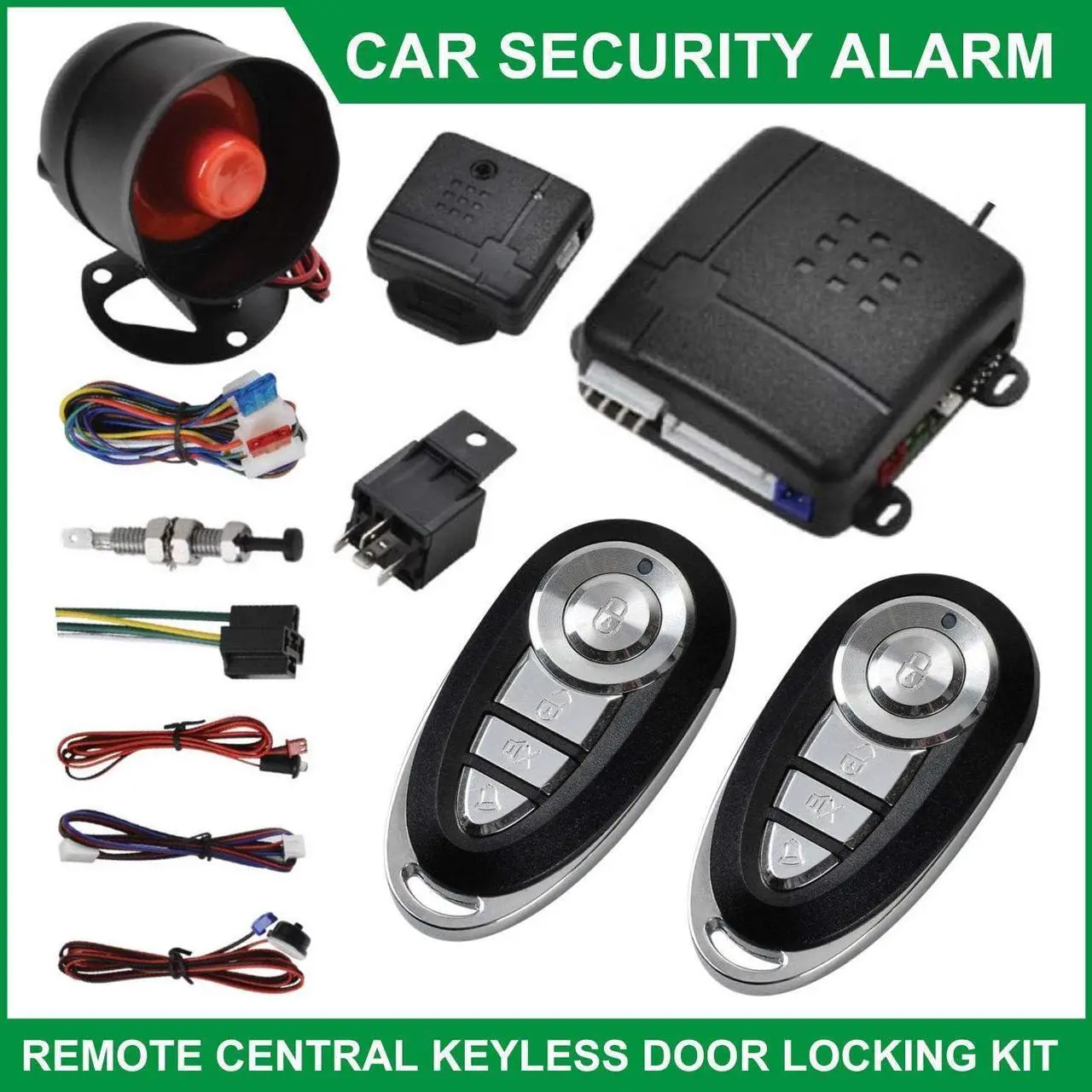 Alt view image 3 of 7 - Car Remote Central Locking Kit - MASO 4 Doors Keyless Entry System + Anti-Theft Alarm Immobiliser System with Shock Sensor Universal Fits for All Car