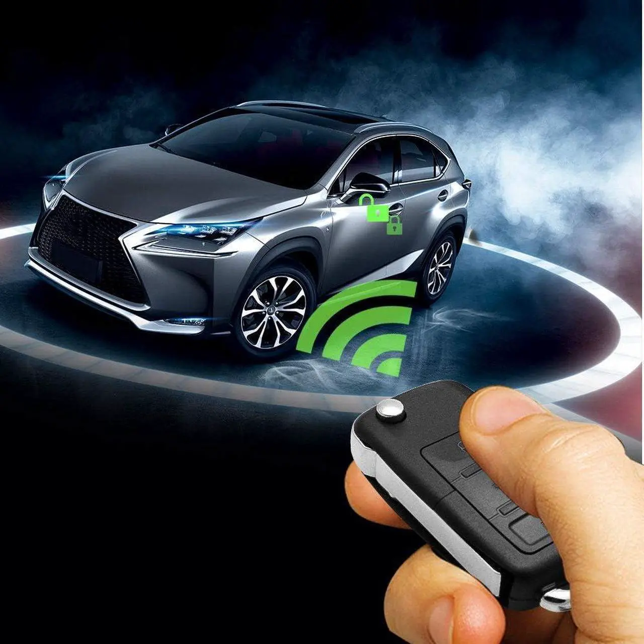 Alt view image 7 of 7 - Car Remote Central Locking Kit - MASO 4 Doors Keyless Entry System + Anti-Theft Alarm Immobiliser System with Shock Sensor Universal Fits for All Car