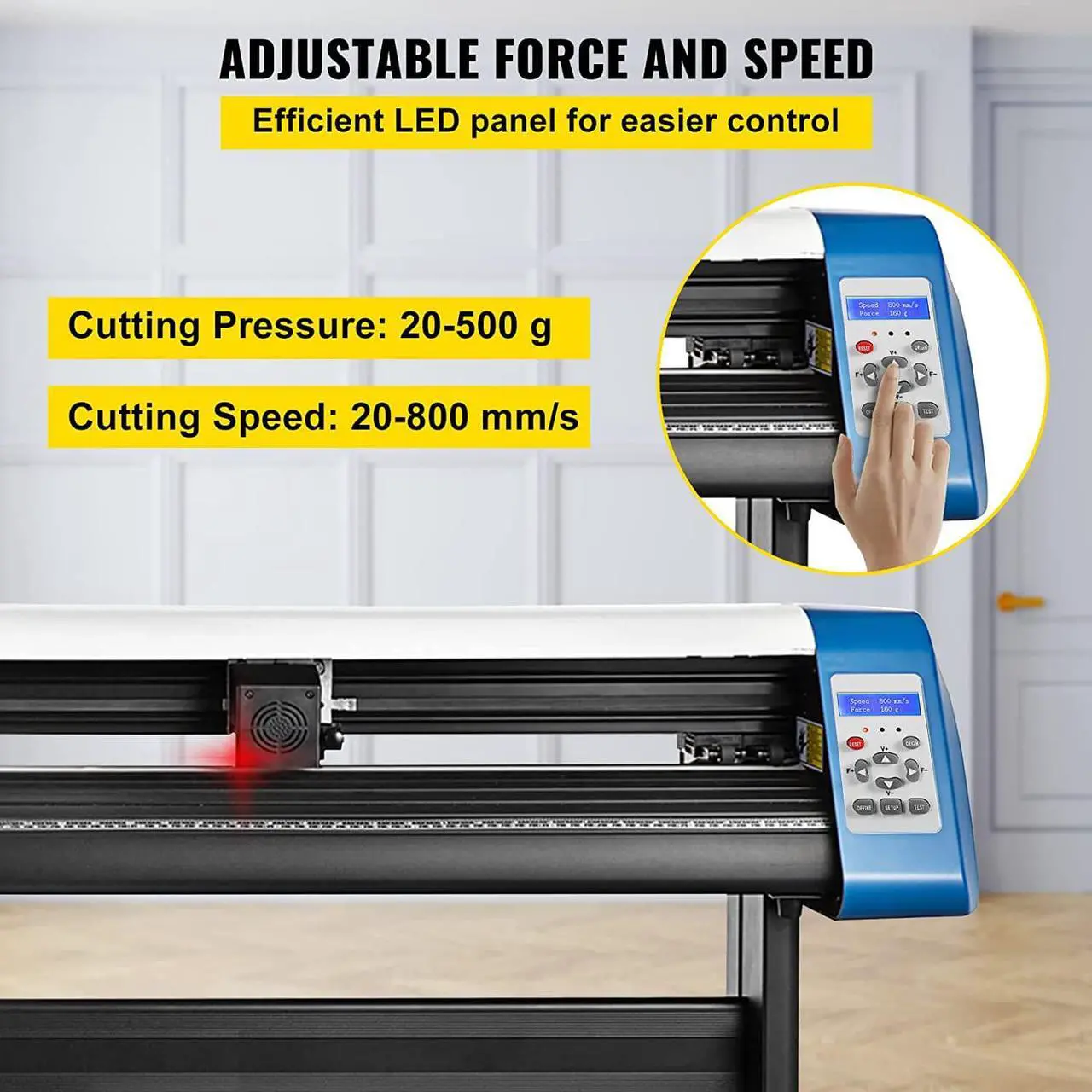Alt view image 4 of 7 - VEVOR Vinyl Cutter 53 Inch Vinyl Cutter Machine Semi-Automatic DIY Vinyl Printer Cutter Machine Manual Positioning Sign Cutting with Floor Stand Signmaster Software
