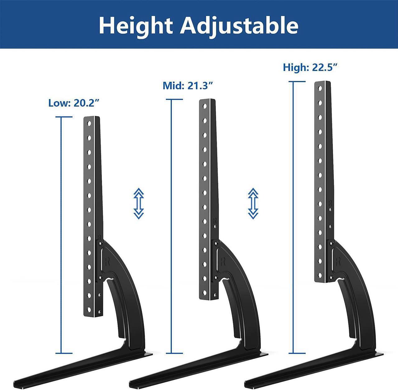 Alt view image 6 of 7 - Rfiver Universal Table Top TV Stand Base TV Legs with Height Adjustment fits Most 32-55 Inch LCD LED Flat Screen TVs, Max VESA 800x400 mm, Mount Holds up to 88 lbs, Black