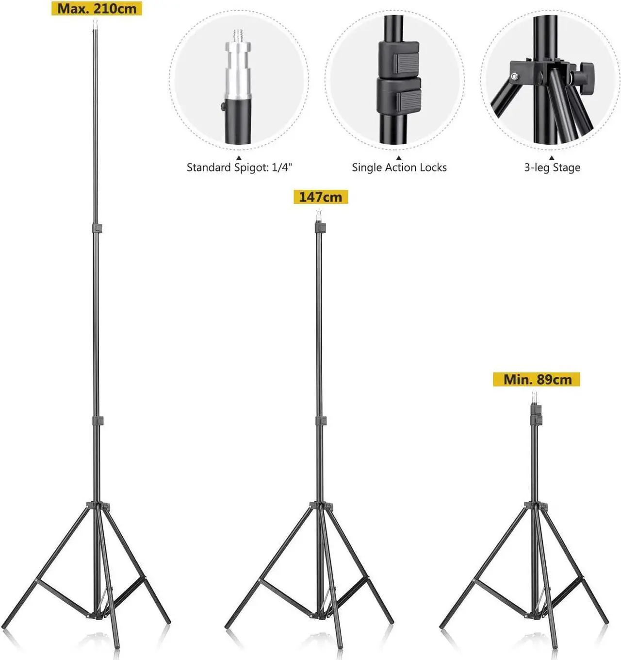 Alt view image 4 of 7 - NEEWER 700W Equivalent Softbox Lighting Kit, 2Pack 5500K CFL Lighting Bulbs, 24x24 inches Softboxes with E27 Socket, Photography Continuous Lighting Kit Photo Studio Equipment