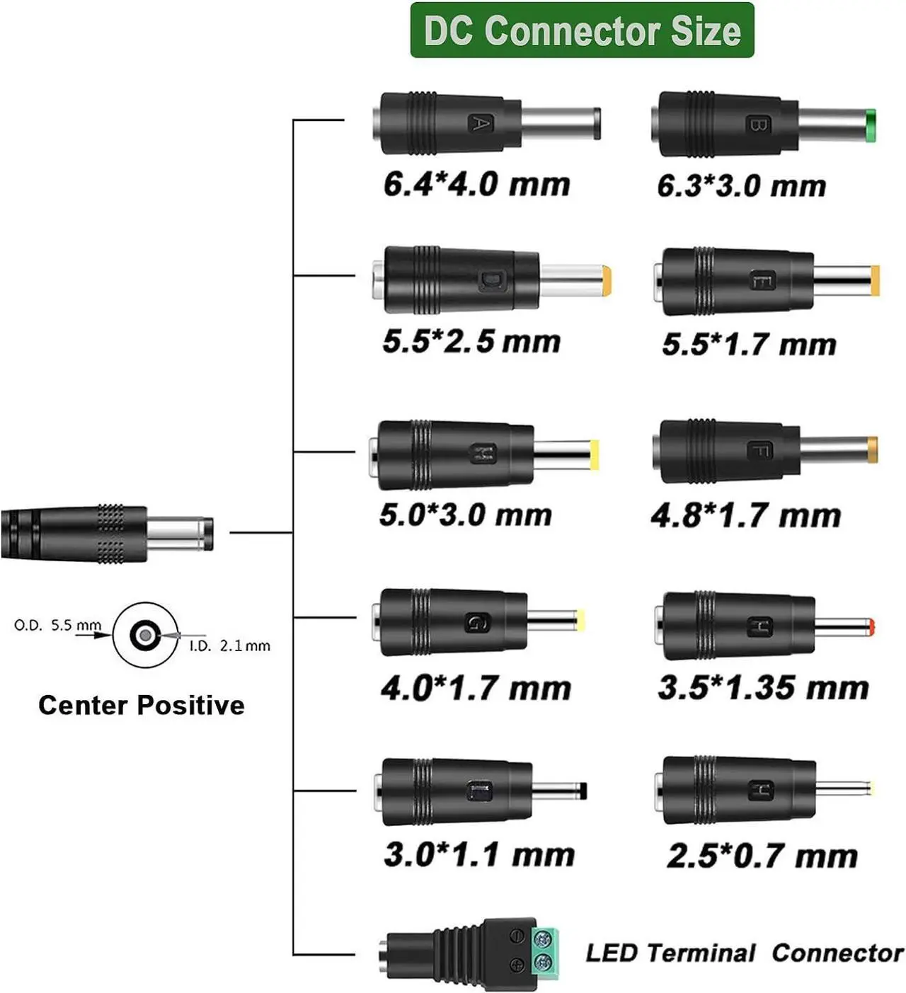 Alt view image 7 of 7 - Gonine 24V 2.5A Soundbar Power Supply Charger Cord, 100-240V 50-60Hz 24 Volt 60W 45W AC Adapter for 24Vdc LED Strips Light Vizio Samsung Sound bar Dymo Labels Printer.