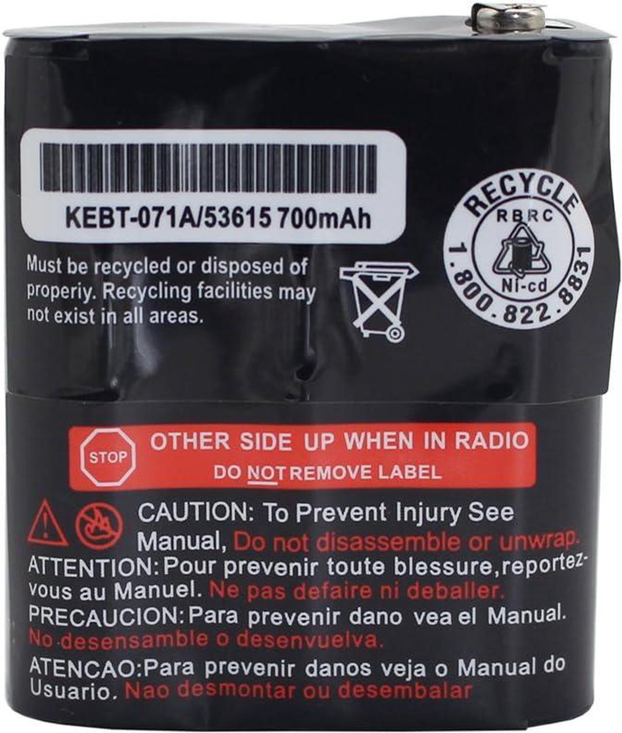 Alt view image 2 of 5 - Karier 5 Pack 3.6V 700mAh Replacement Two-Way Radio Battery for Motorola 53615 m53615 KEBT-071-A KEBT-071-B KEBT-071-C KEBT-071-D Talkabout Radio MR350 MJ270 EM1000 T5000 FV500 FV800 T5950 T6000