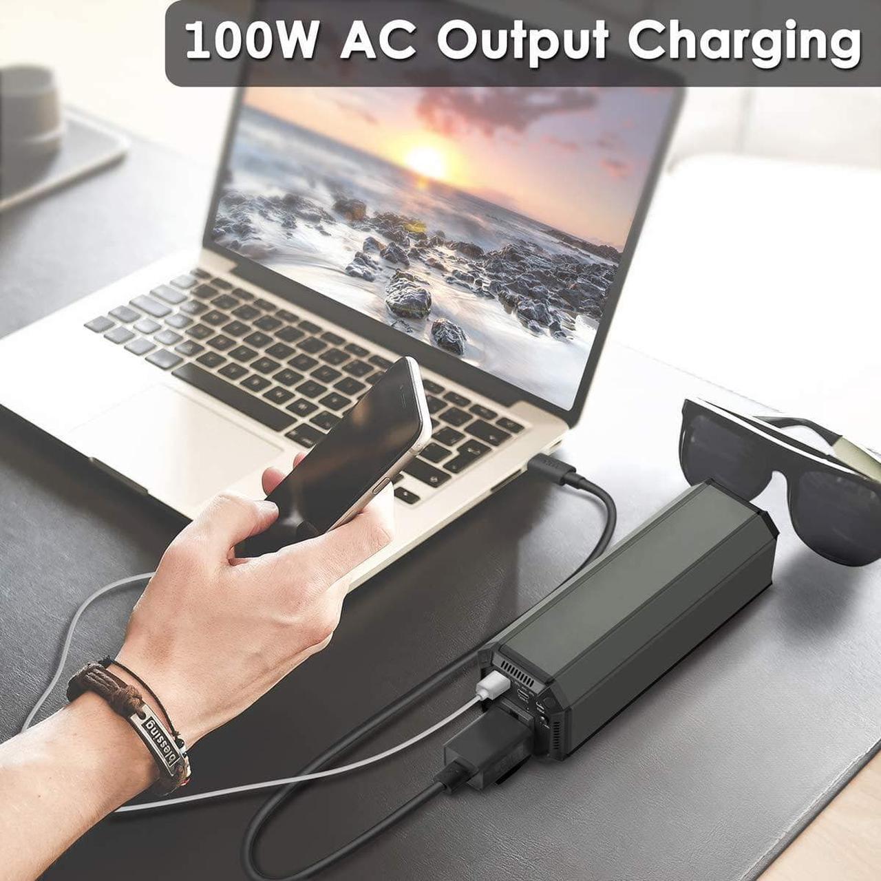 Alt view image 2 of 7 - AC Outlet Portable Laptop Power Bank, Universal 116Wh/31200mAh 100W Travel Laptop Charger, External Battery Pack for MacBook, Acer, HP, Samsung, Dell, ASUS, Lenovo, Notebook
