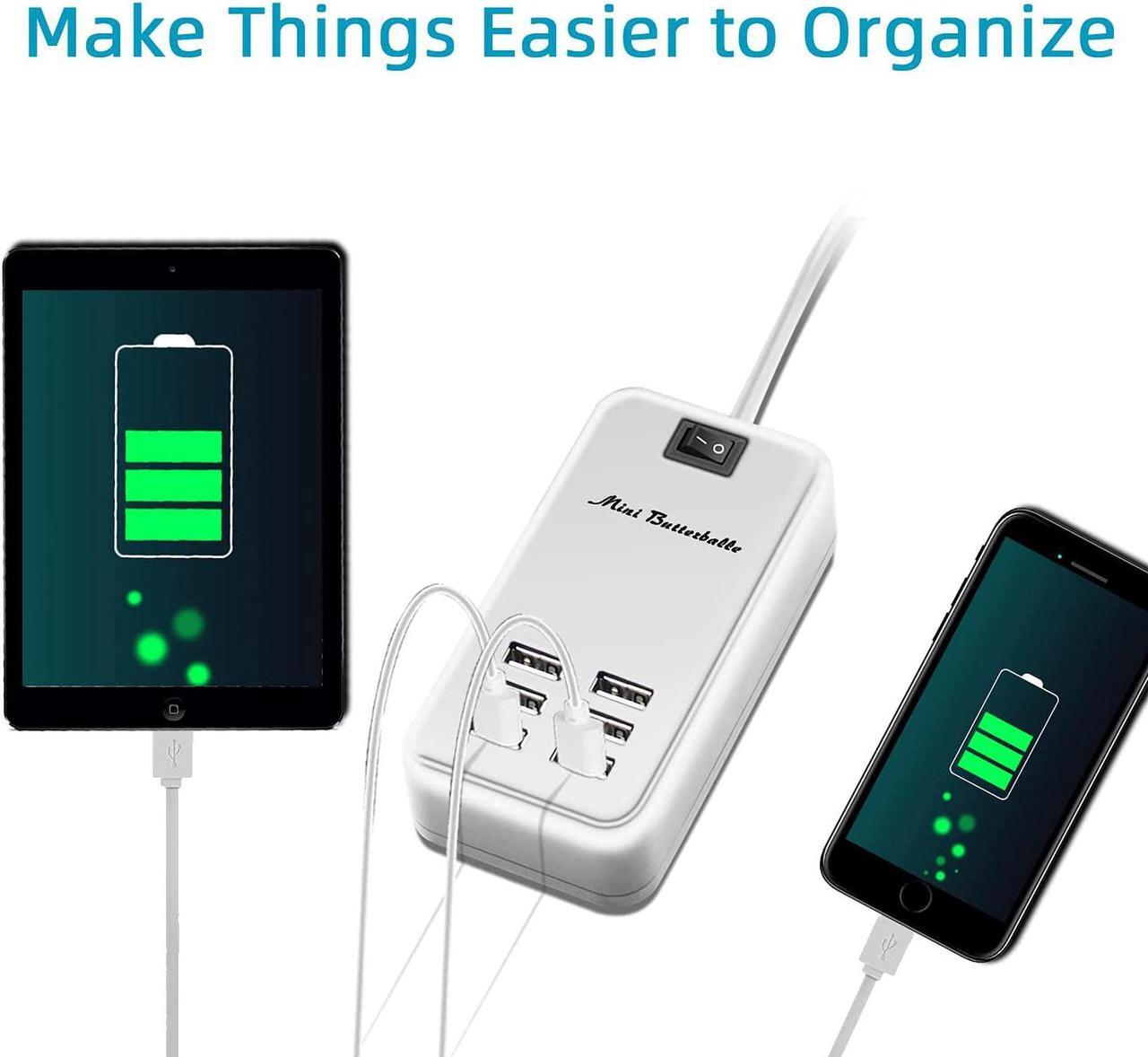 Alt view image 2 of 7 - 6 Ports USB Charger Hub Desktop US Plug AC Power Wall Travel Charging Adapter Slots Charging Station Extension Socket Outlet with Cable