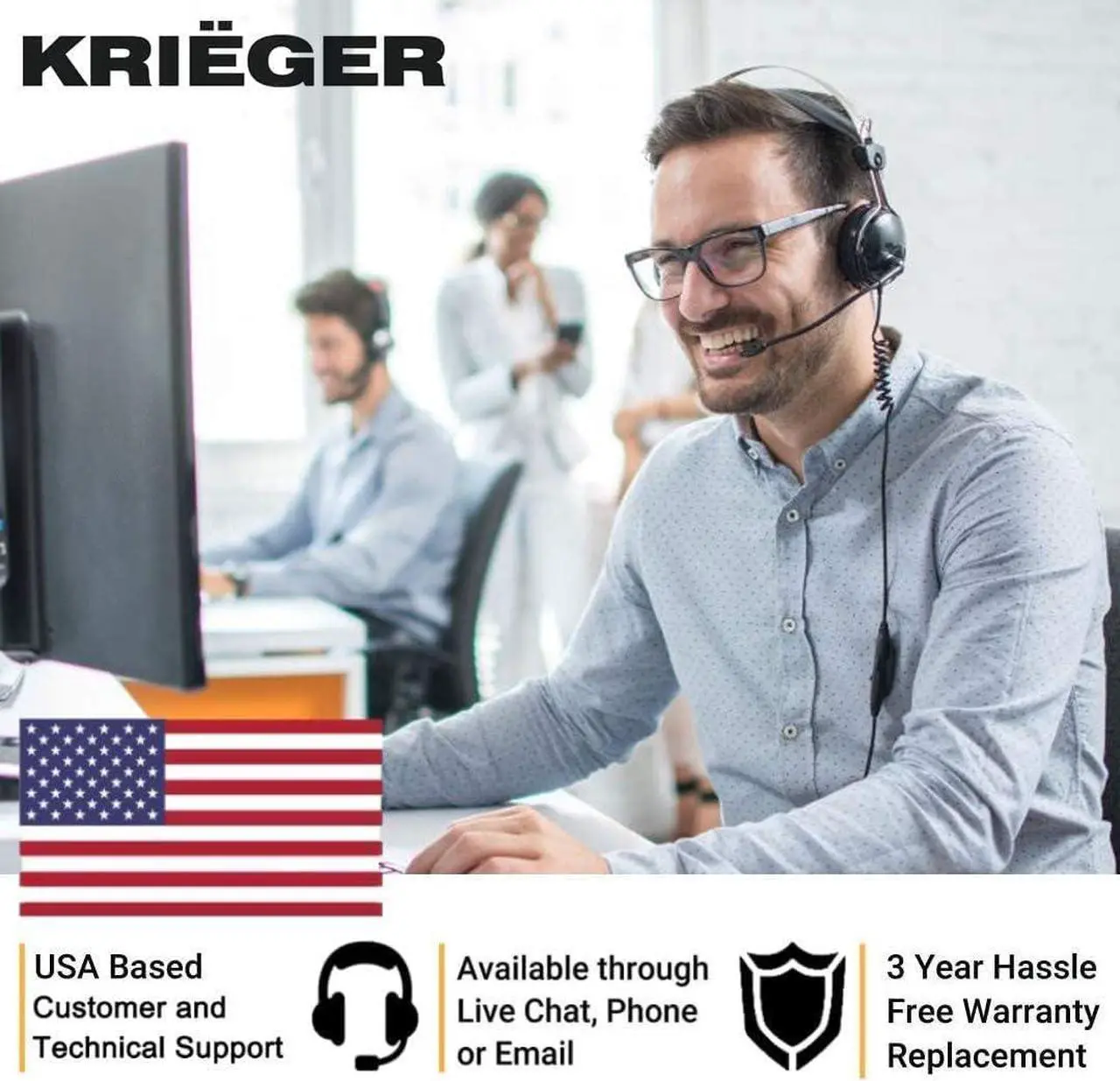 Alt view image 6 of 6 - KRIEGER Universal Power Strip AC 220-240V Surge Protector With Heavy Duty German Schuko Plug For Computer, Printers, 6 Universal AC Outlets - Type E/F