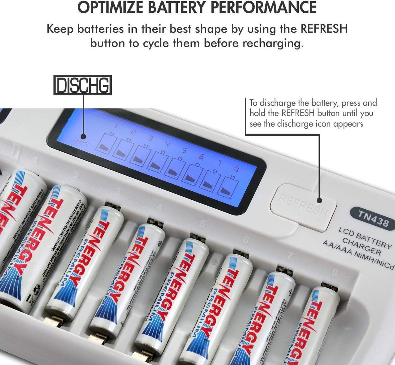 Alt view image 7 of 7 - 16 Pack Premium Pro AA Rechargeable Batteries and TN438 16 Bay Battery Charger, Bulk Quantity Rechargeable AA Power
