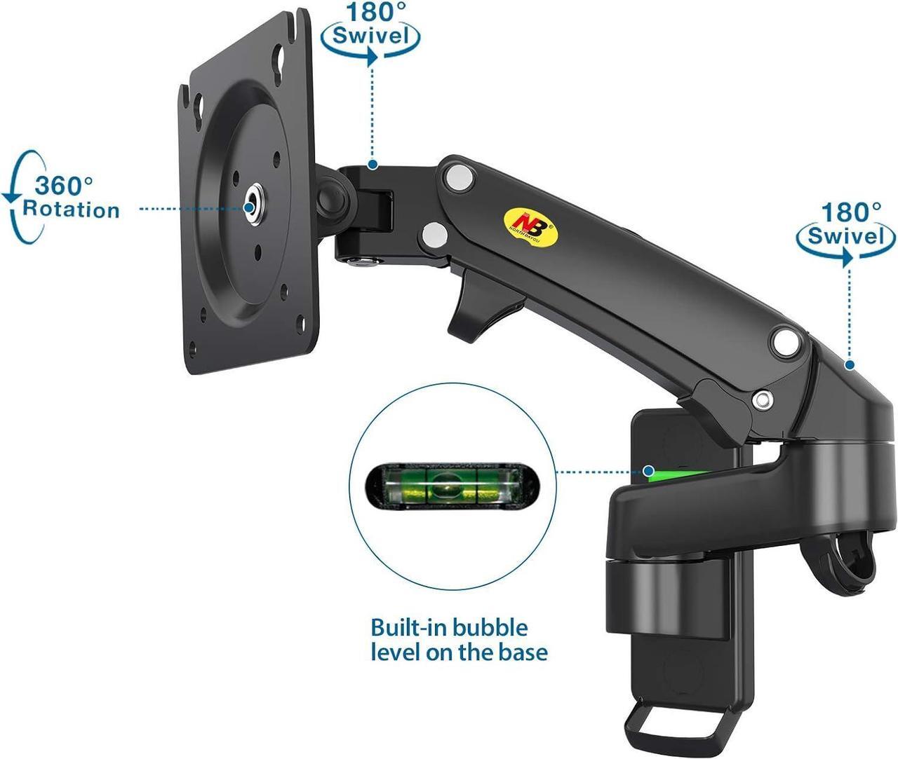 Alt view image 3 of 7 - NB North Bayou TV Monitor Wall Mount Bracket Full Motion Articulating Swivel for 17-35" Monitors (Load Capacity from 4.4 to 22lbs) Double Extension F150-B