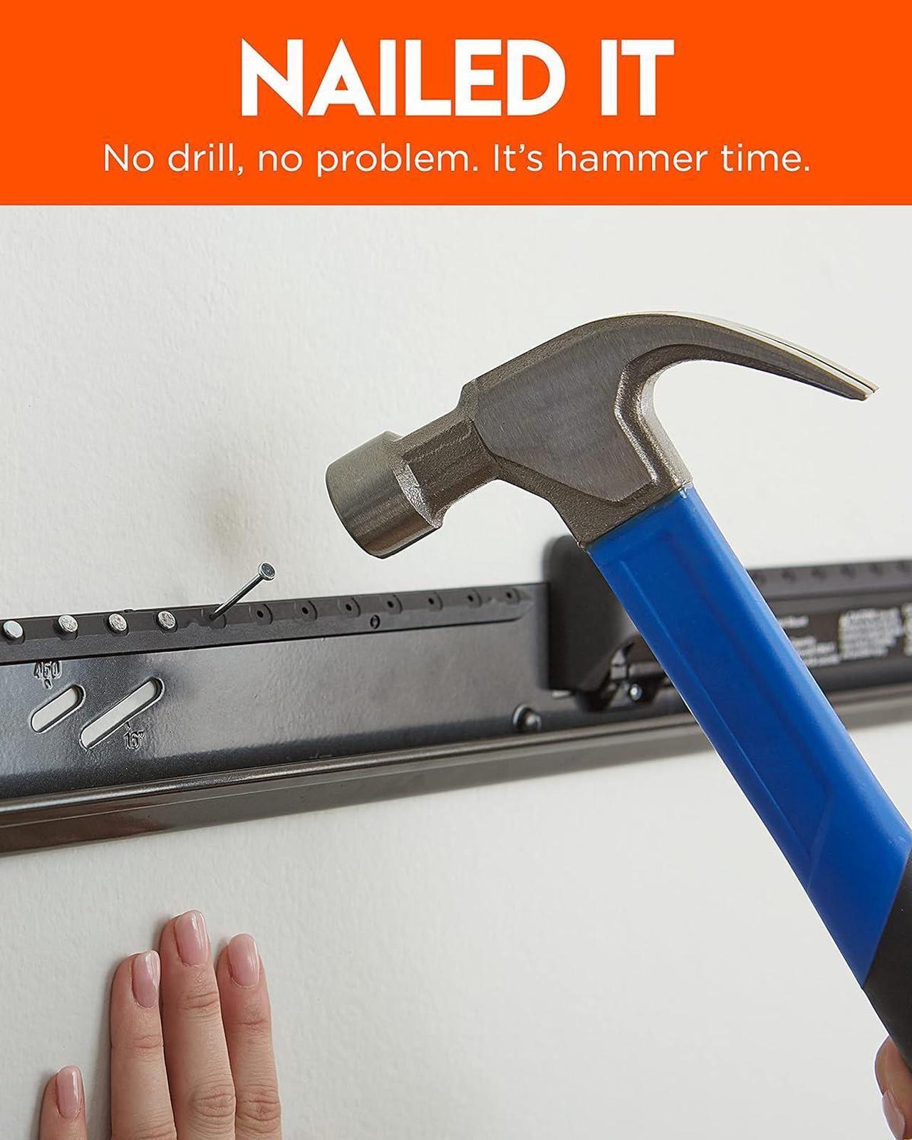 Main image of No Drill TV Mount for Drywall - Slim No Stud Design Holds TVs Up to 100lbs with Nails - Easy Install with No Drilling Required