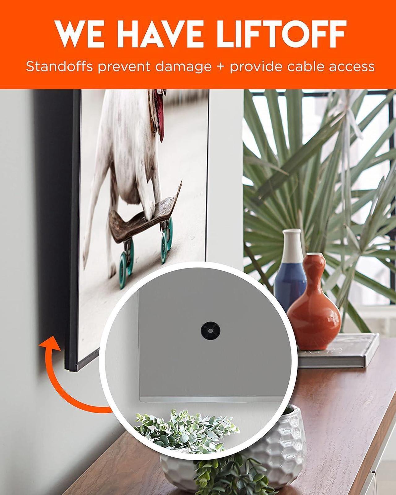 Alt view image 5 of 6 - No Drill TV Mount for Drywall - Slim No Stud Design Holds TVs Up to 100lbs with Nails - Easy Install with No Drilling Required