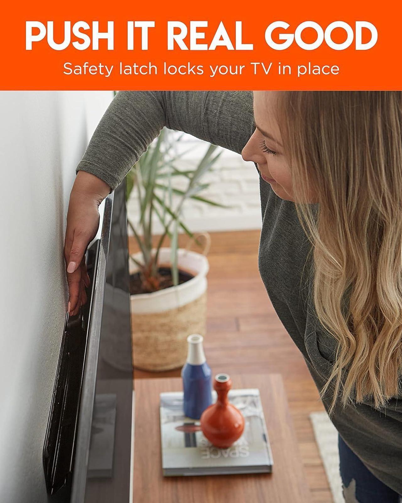 Alt view image 6 of 6 - No Drill TV Mount for Drywall - Slim No Stud Design Holds TVs Up to 100lbs with Nails - Easy Install with No Drilling Required