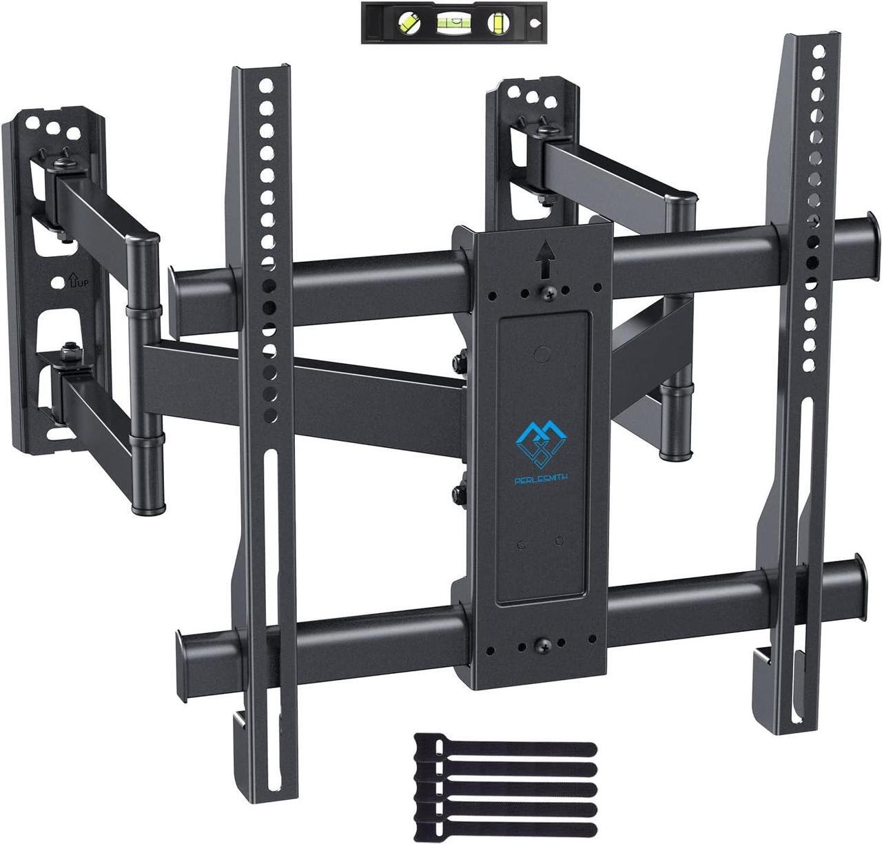 Main image of PERLESMITH Corner TV Wall Mount Bracket for 26-60 inch LED LCD Flat Curved Screen TVs up to 99 lbs, Full Motion Corner TV Mount with Dual Articulating Arms, Swivel, Tilt, Extension, Max VESA 400x400mm