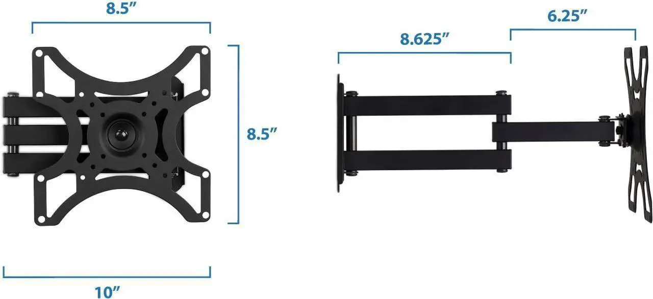 Alt view image 7 of 7 - Mount-It! TV Wall Mount Bracket with Full Motion Arm Fits 13-42 Flat Screen TVs VESA 75, 100, 200, 55lb Weight Capacity with 15" Extension