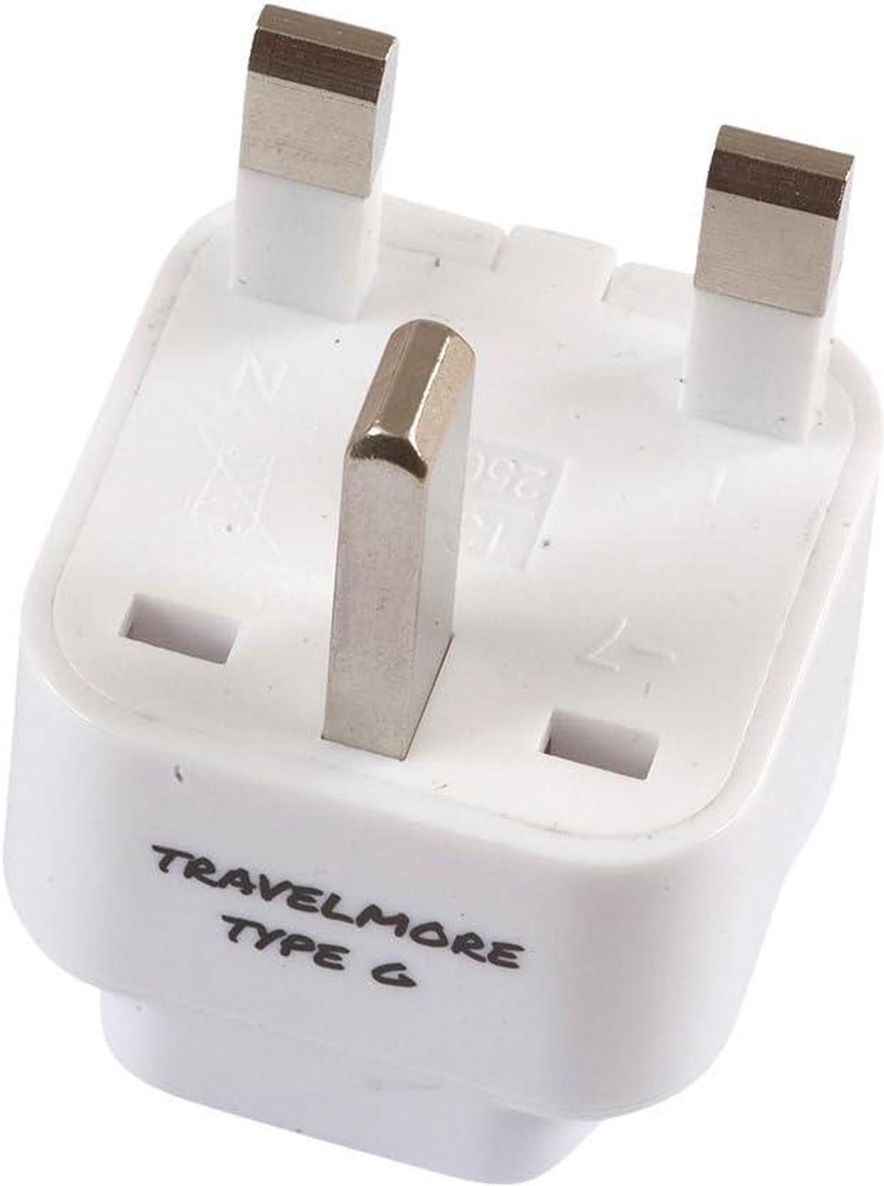 Alt view image 5 of 5 - 2 Pack UK Travel Adapter for Type G Plug - Works with Electrical Outlets in United Kingdom, Hong Kong, Ireland, Great Britain, Scotland, England, London, Dublin & More