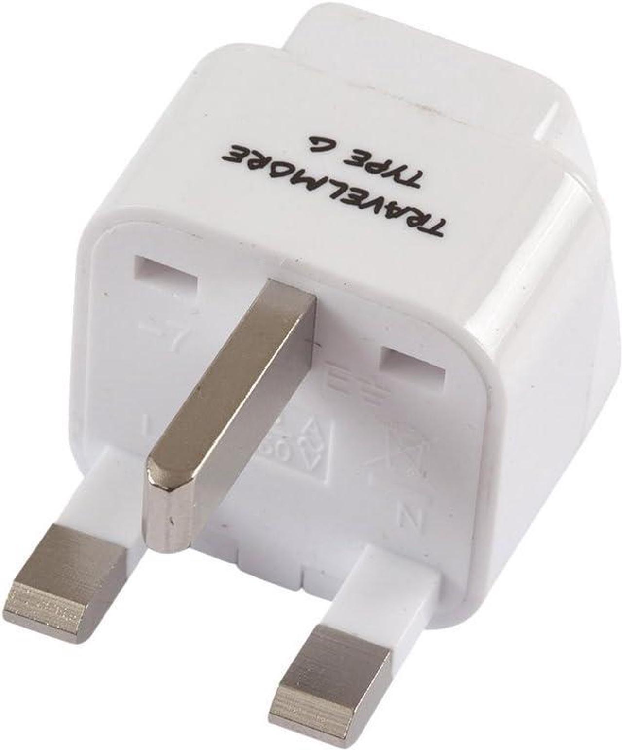 Alt view image 3 of 5 - 2 Pack UK Travel Adapter for Type G Plug - Works with Electrical Outlets in United Kingdom, Hong Kong, Ireland, Great Britain, Scotland, England, London, Dublin & More