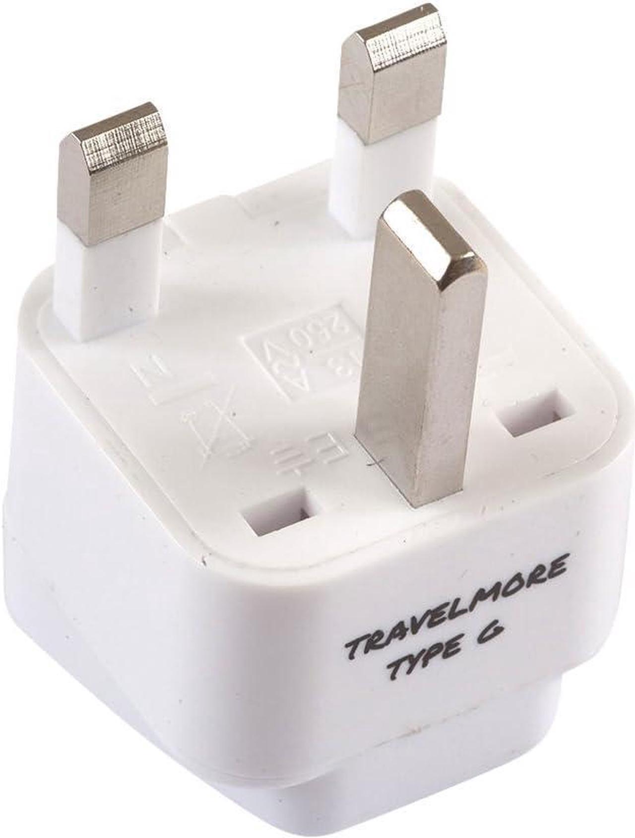 Alt view image 4 of 5 - 2 Pack UK Travel Adapter for Type G Plug - Works with Electrical Outlets in United Kingdom, Hong Kong, Ireland, Great Britain, Scotland, England, London, Dublin & More