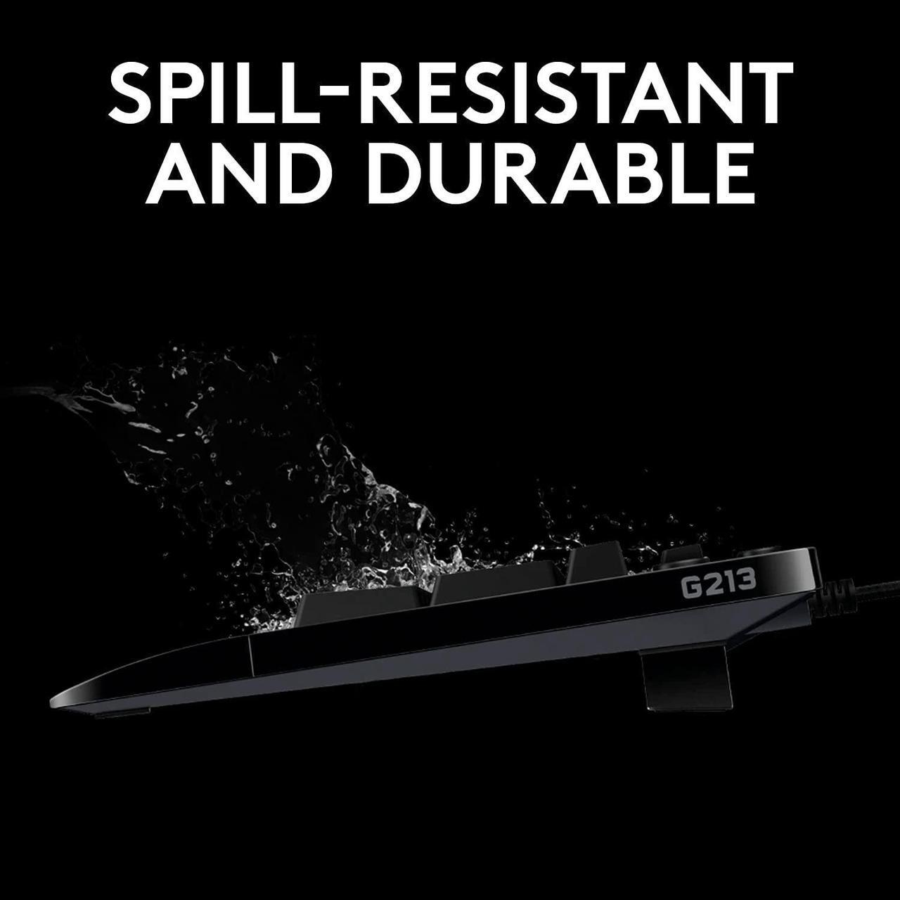 Alt view image 3 of 7 - G213 Prodigy Gaming Keyboard, LIGHTSYNC RGB Backlit Keys, Spill-Resistant, Customizable Keys, Dedicated Multi-Media Keys  Black